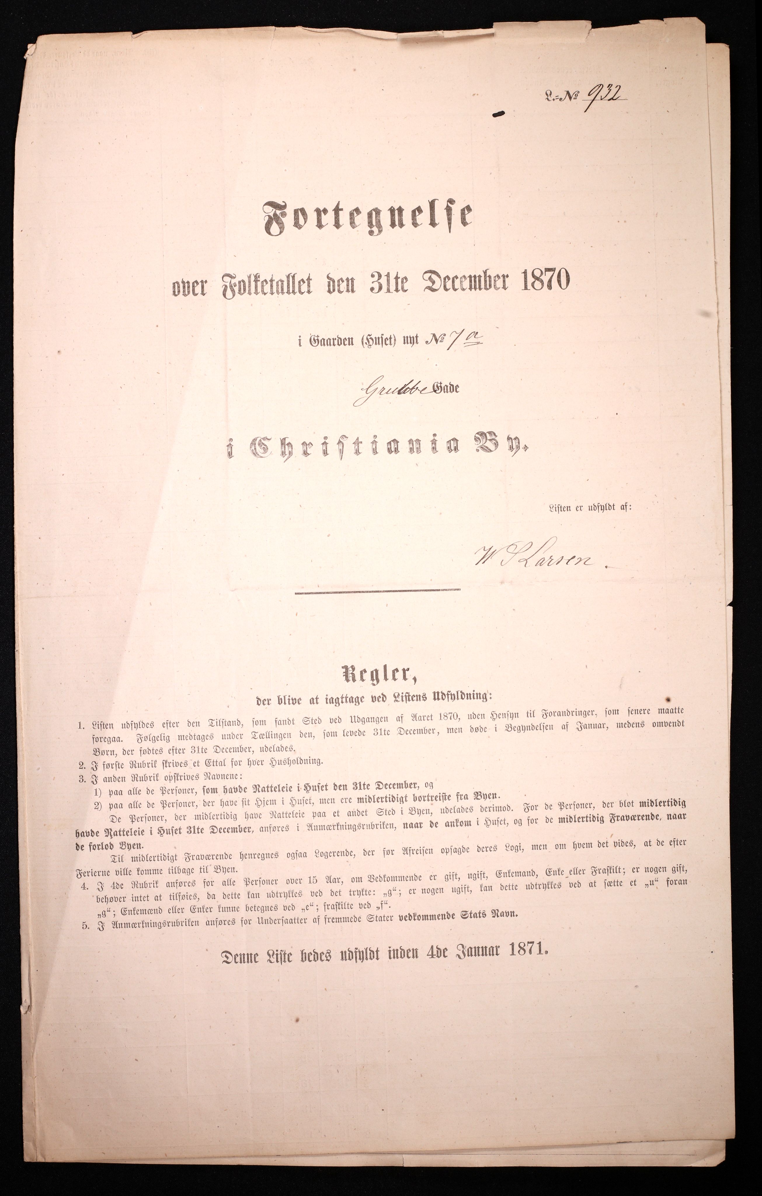 RA, Folketelling 1870 for 0301 Kristiania kjøpstad, 1870, s. 1129