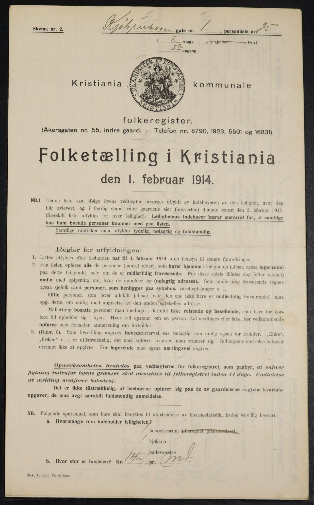 OBA, Kommunal folketelling 1.2.1914 for Kristiania, 1914, s. 54921