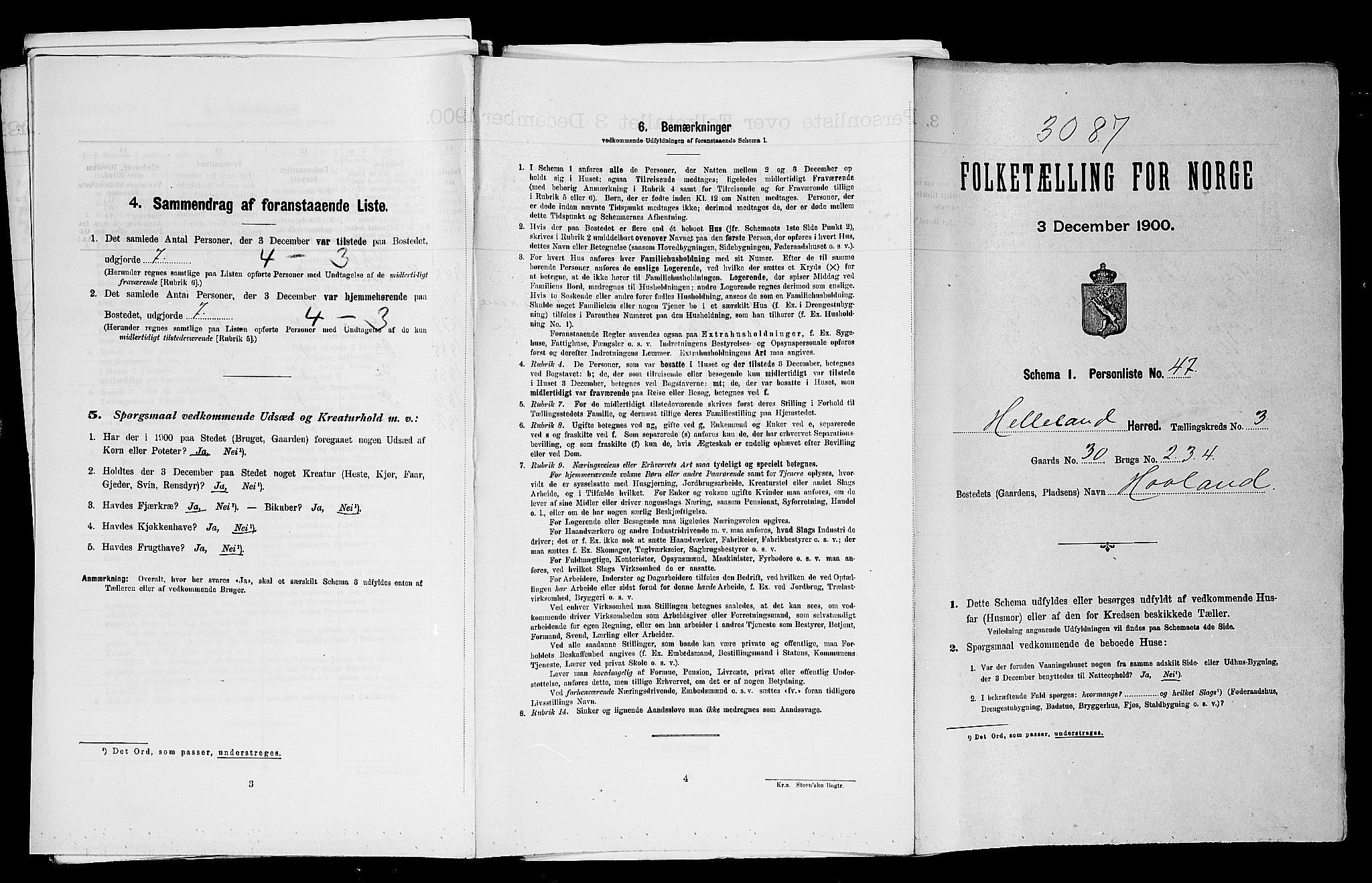 SAST, Folketelling 1900 for 1115 Helleland herred, 1900, s. 384
