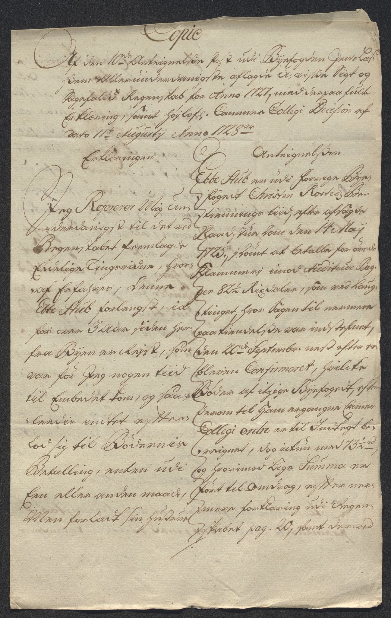 Rentekammeret inntil 1814, Reviderte regnskaper, Byregnskaper, AV/RA-EA-4066/R/Rm/L0286: [M19] Sikt og sakefall, 1719-1727, s. 697