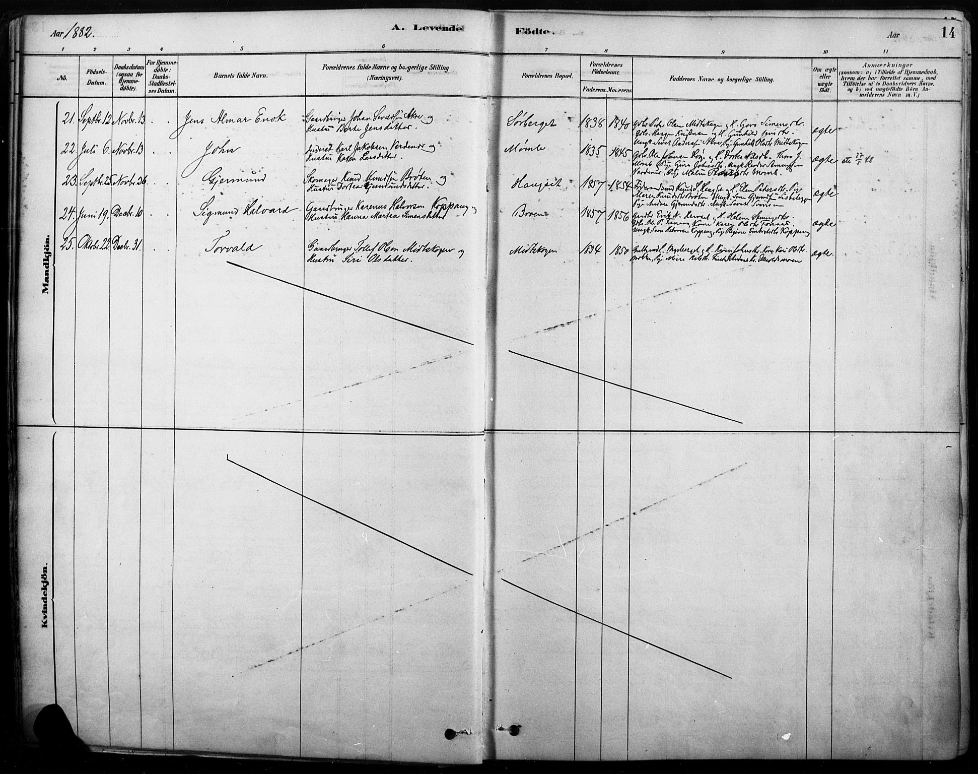 Rendalen prestekontor, AV/SAH-PREST-054/H/Ha/Haa/L0009: Ministerialbok nr. 9, 1878-1901, s. 14