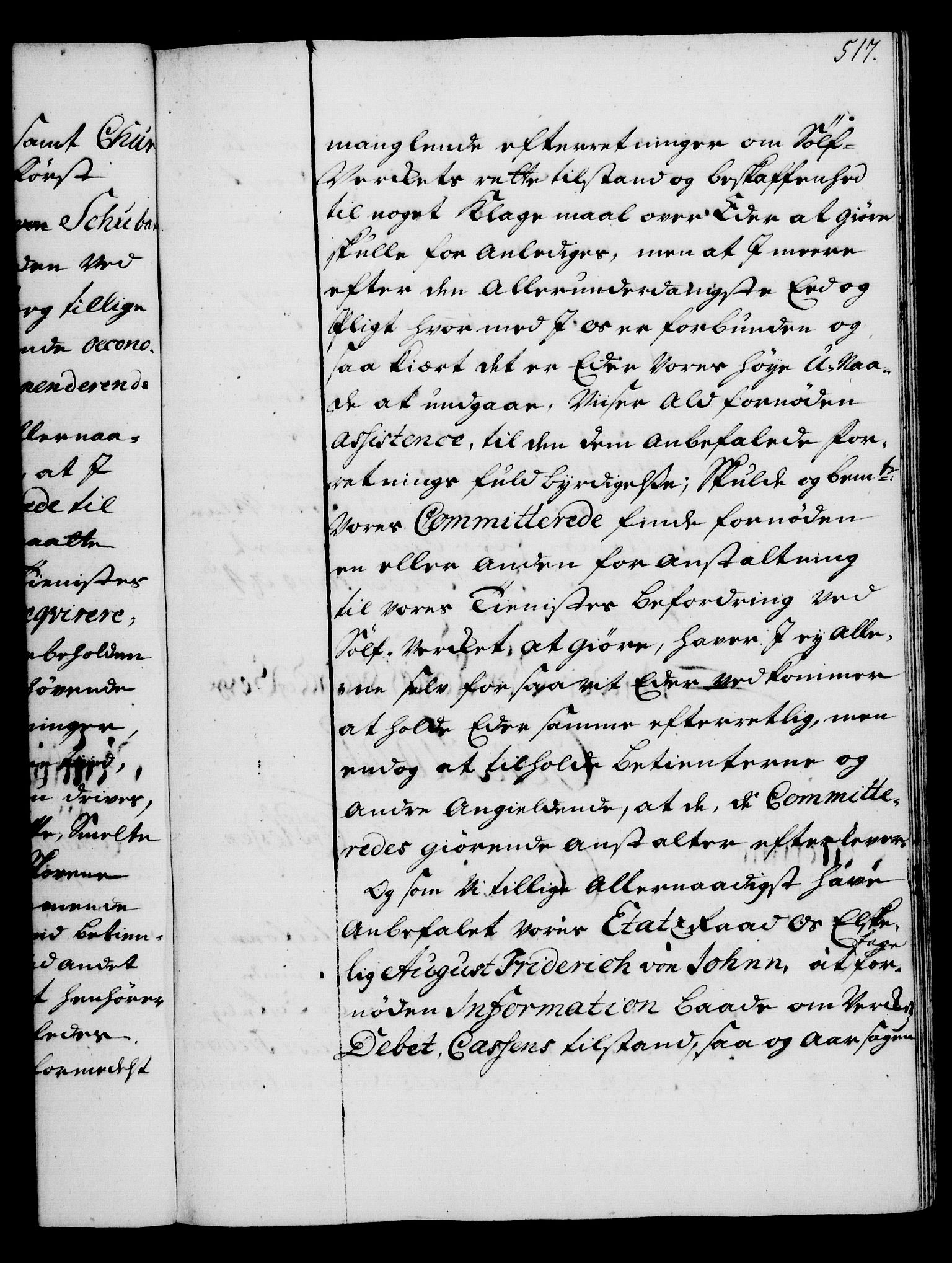 Rentekammeret, Kammerkanselliet, RA/EA-3111/G/Gg/Gga/L0003: Norsk ekspedisjonsprotokoll med register (merket RK 53.3), 1727-1734, s. 517