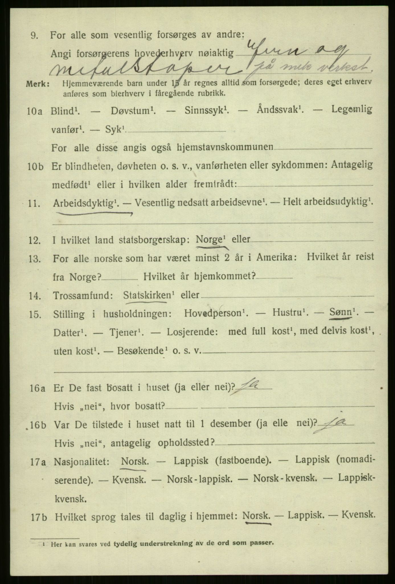 SATØ, Folketelling 1920 for 1901 Harstad ladested, 1920, s. 3083