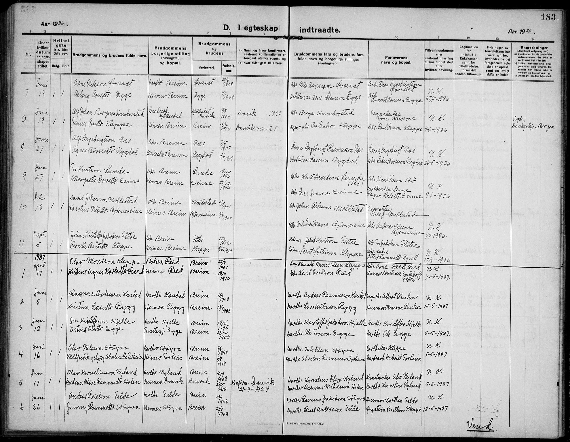Gloppen sokneprestembete, AV/SAB-A-80101/H/Hab/Habc/L0003: Klokkerbok nr. C 3, 1911-1938, s. 183