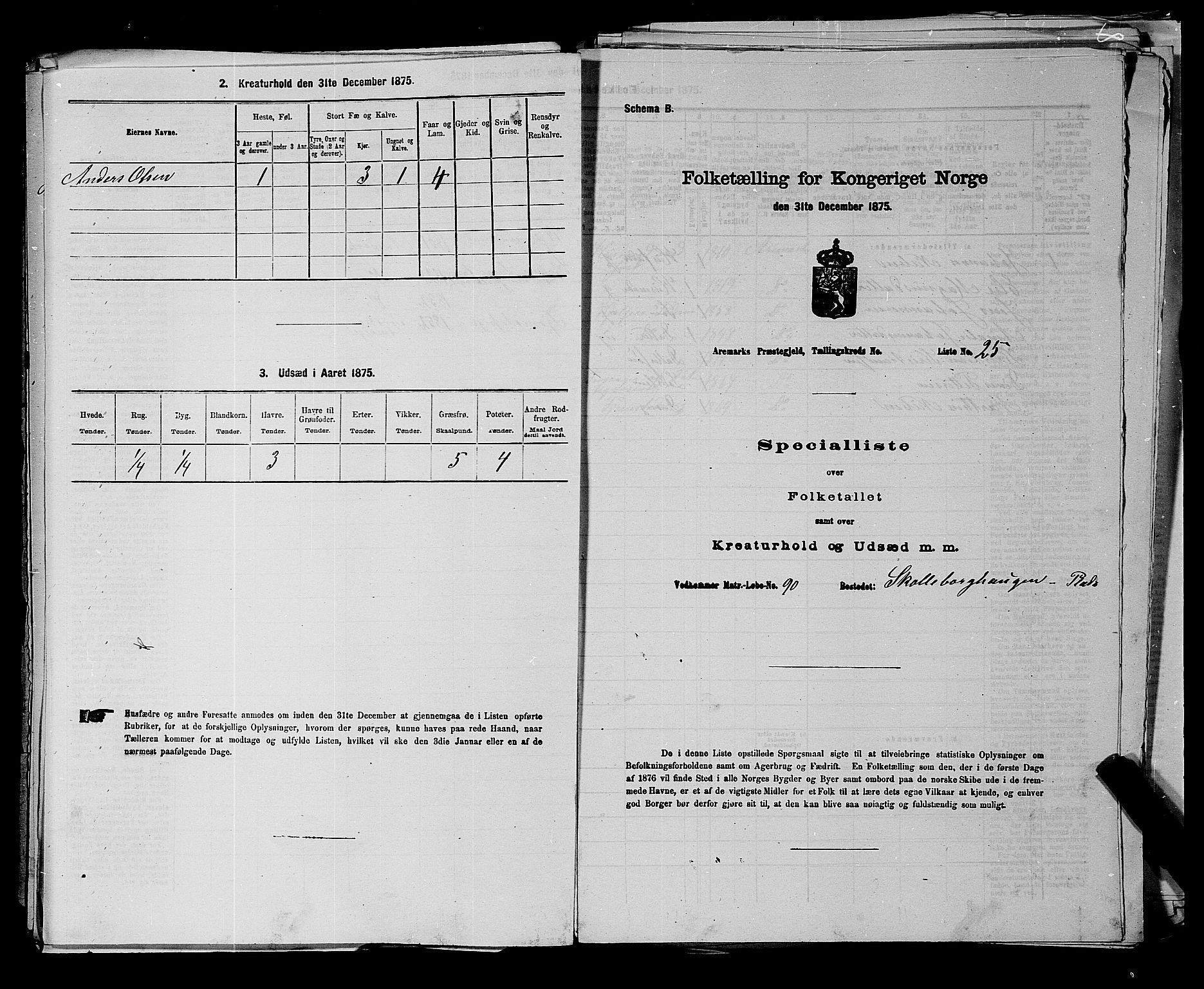 RA, Folketelling 1875 for 0118P Aremark prestegjeld, 1875, s. 690
