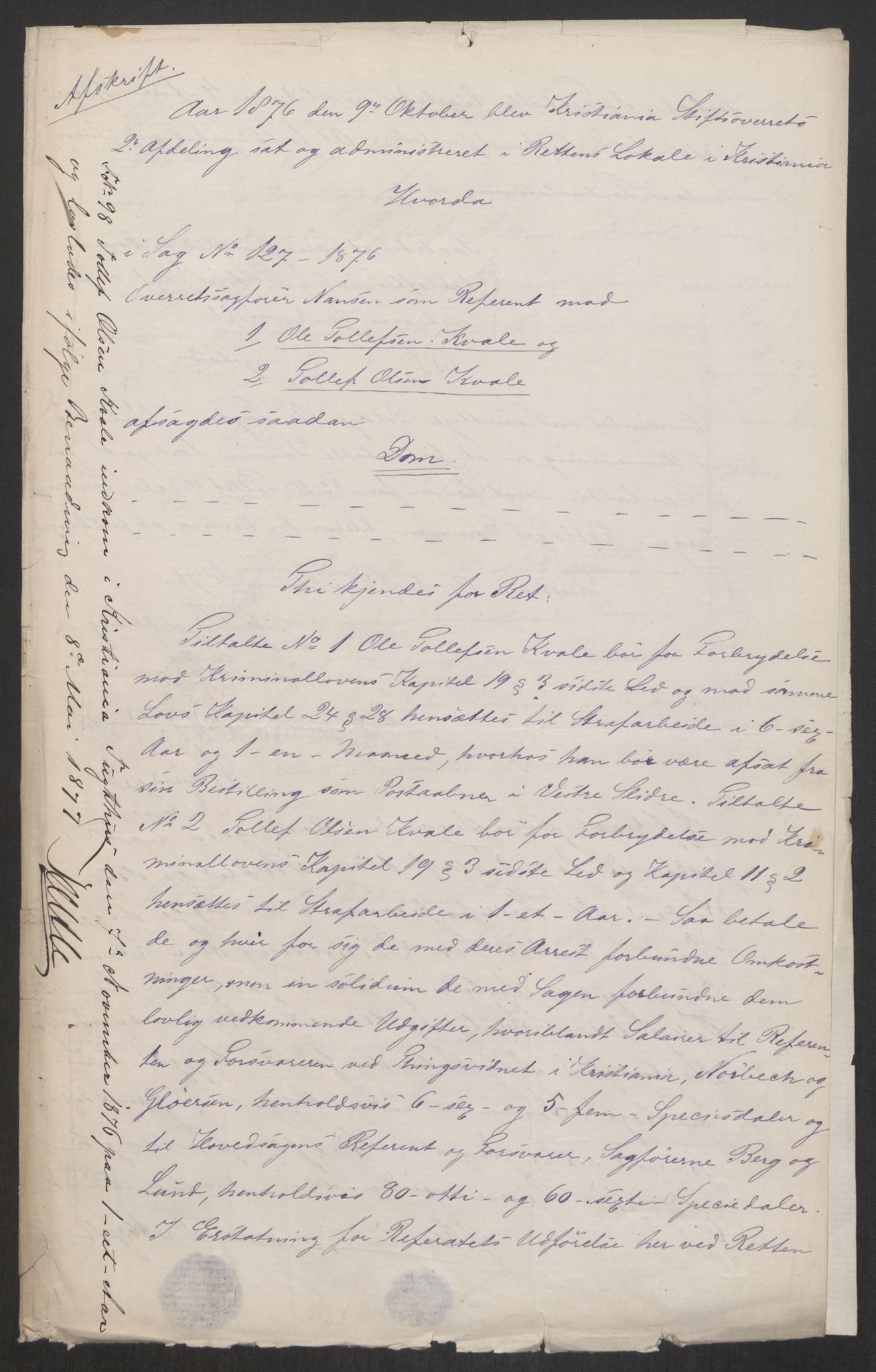 Kristiania tukthus, AV/SAO-A-10644/H/Hi/Hia/L0418: Domsakter, 1849-1876, s. 602