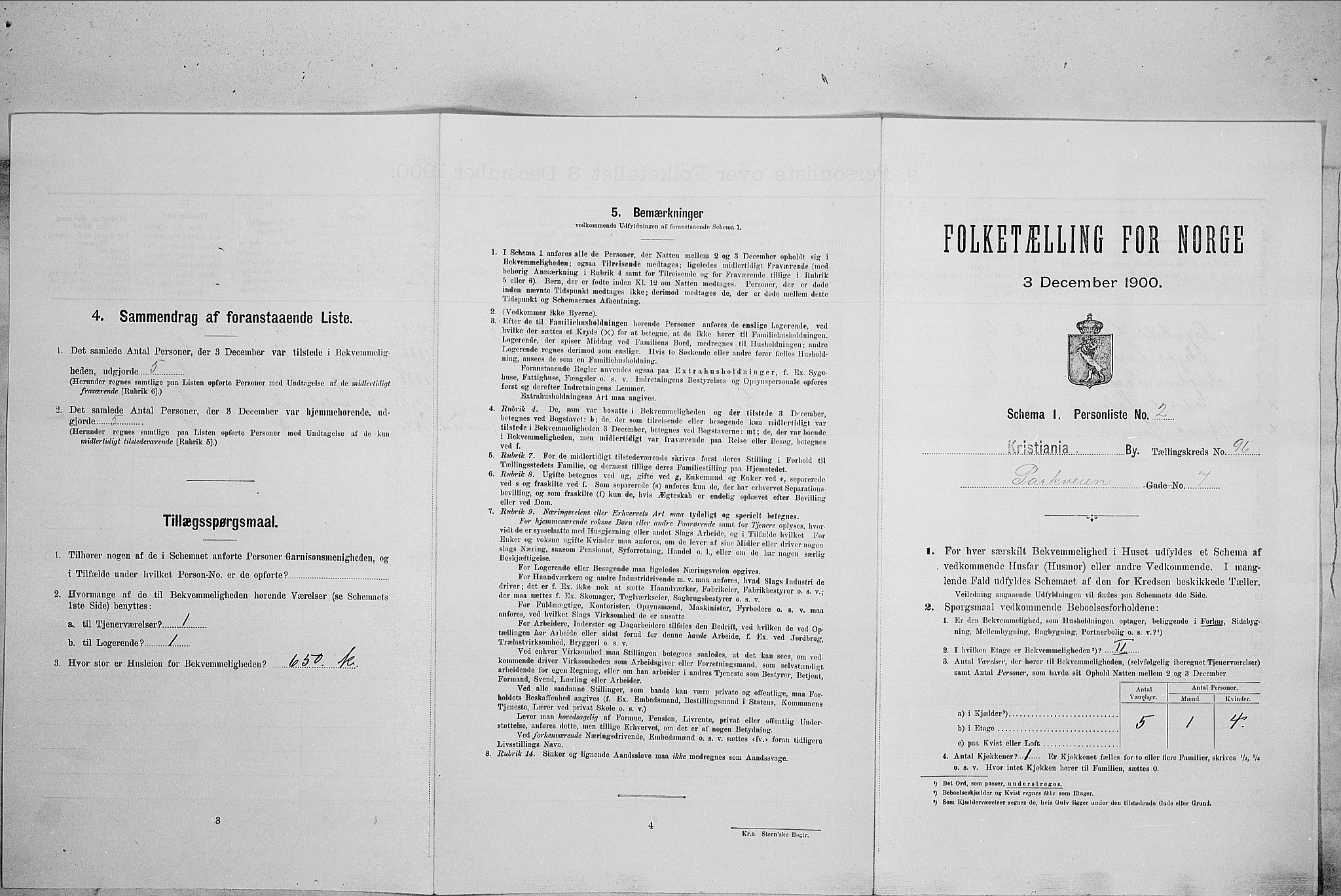 SAO, Folketelling 1900 for 0301 Kristiania kjøpstad, 1900, s. 70273