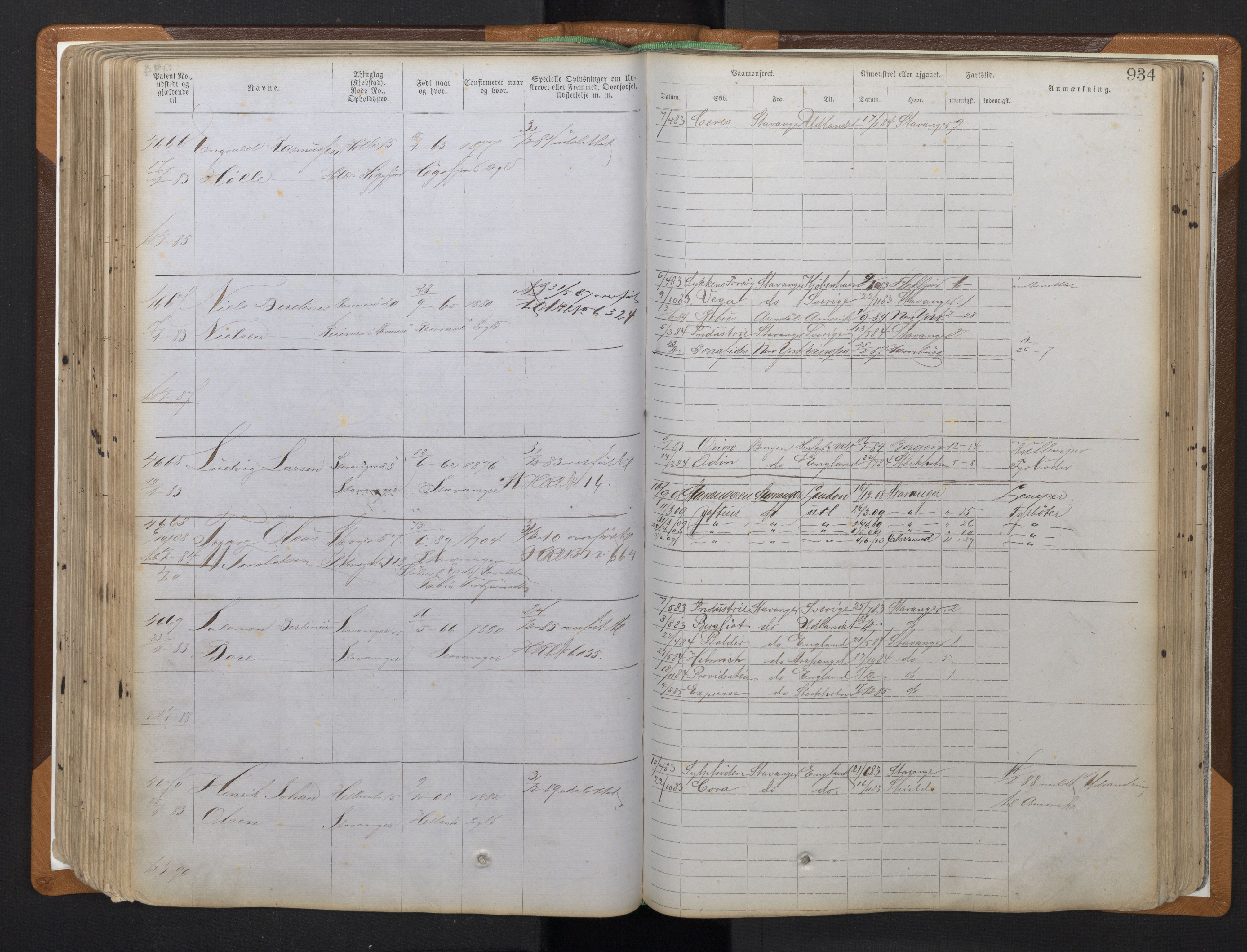 Stavanger sjømannskontor, AV/SAST-A-102006/F/Ff/L0010: Annotasjonsrulle, patentnr. 3605-5225 (dublett), 1878-1900, s. 216