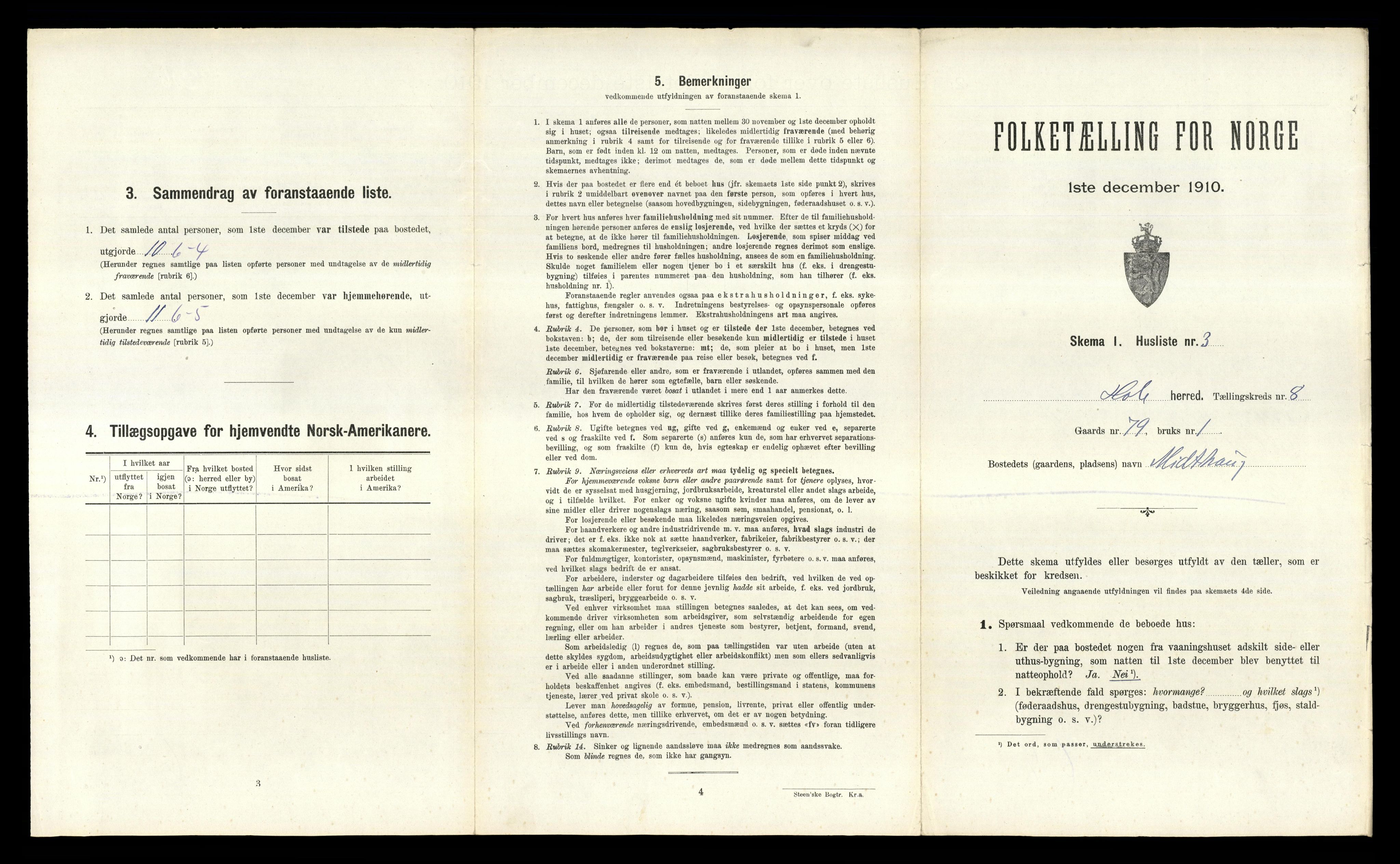 RA, Folketelling 1910 for 0612 Hole herred, 1910, s. 1204