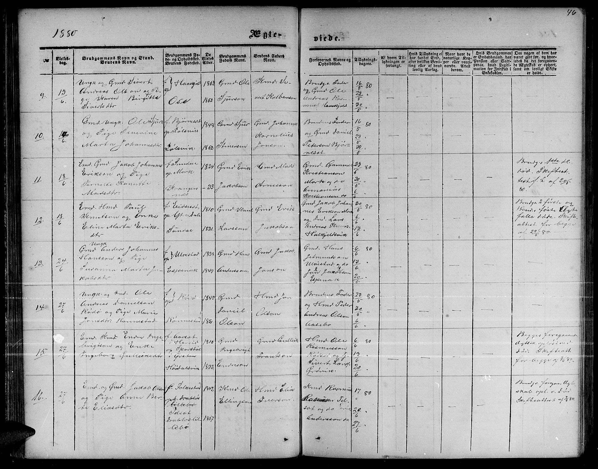 Ministerialprotokoller, klokkerbøker og fødselsregistre - Møre og Romsdal, AV/SAT-A-1454/511/L0157: Klokkerbok nr. 511C03, 1864-1884, s. 46