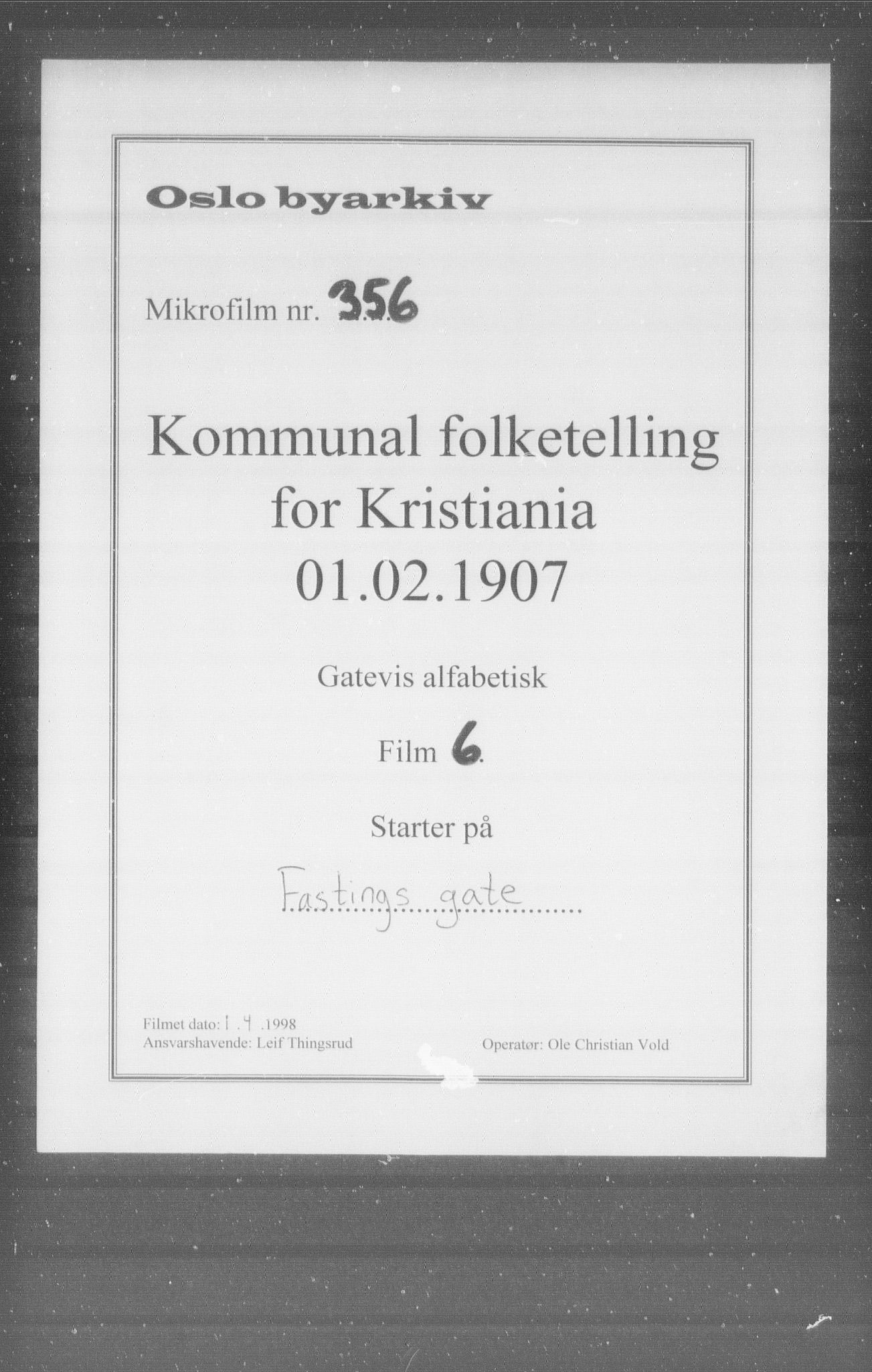 OBA, Kommunal folketelling 1.2.1907 for Kristiania kjøpstad, 1907, s. 11941