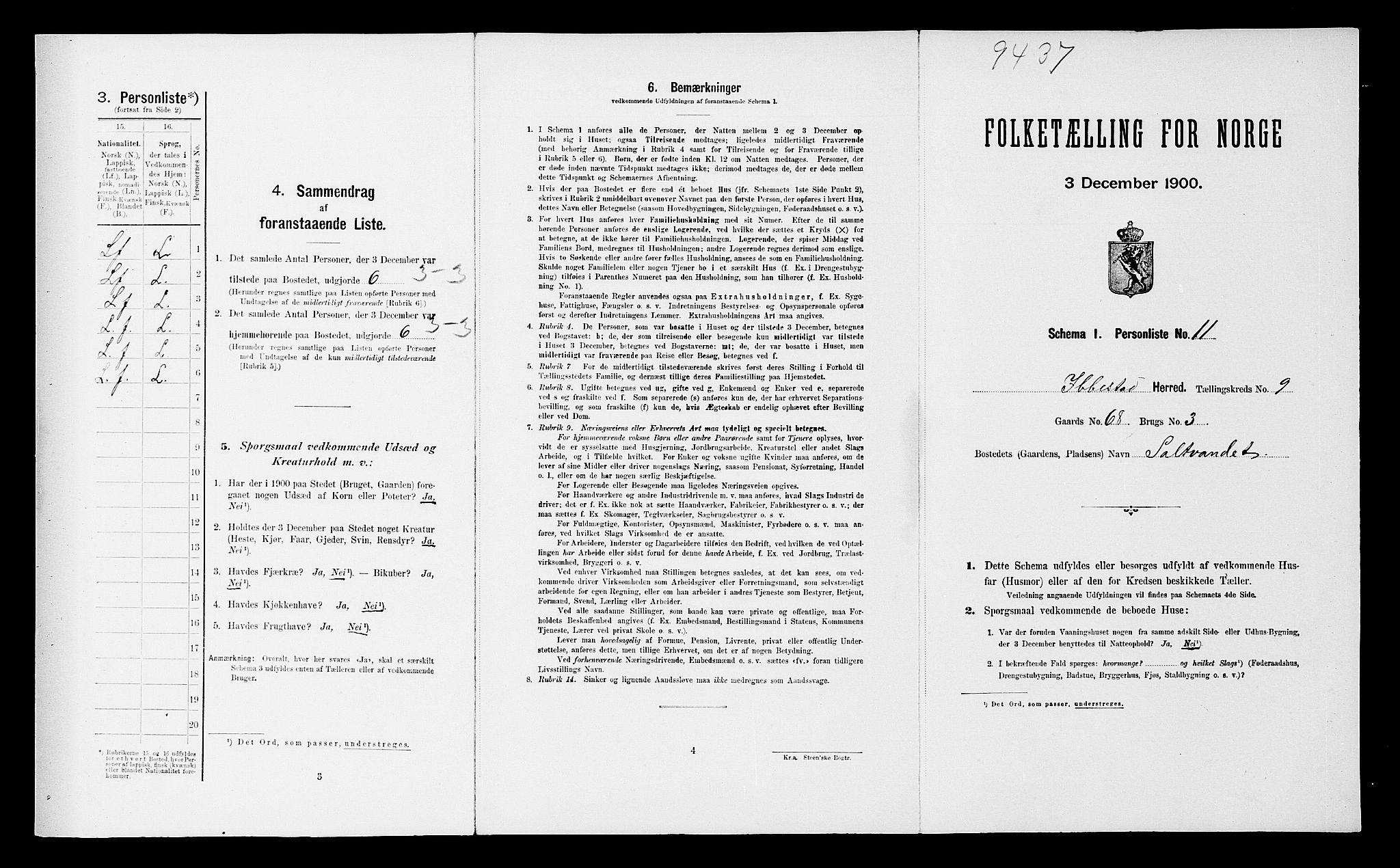 SATØ, Folketelling 1900 for 1917 Ibestad herred, 1900, s. 1190