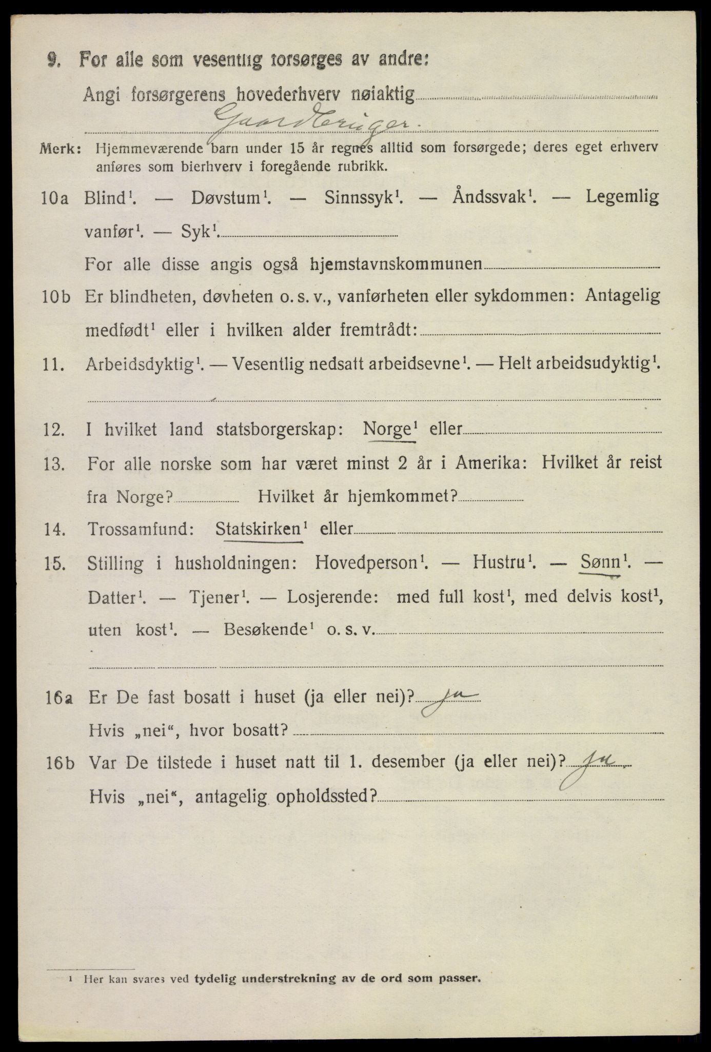 SAKO, Folketelling 1920 for 0821 Bø herred, 1920, s. 5767