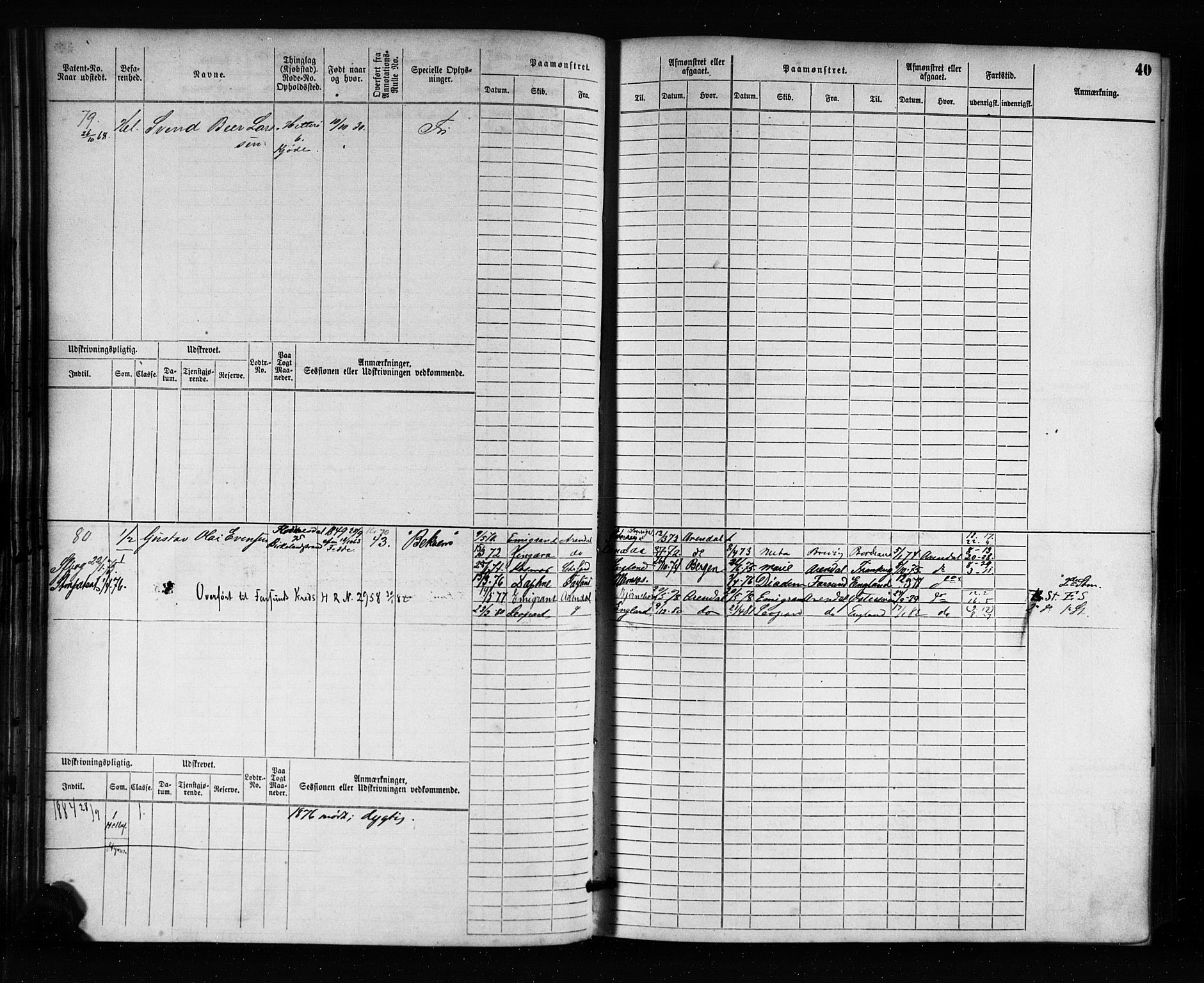 Flekkefjord mønstringskrets, AV/SAK-2031-0018/F/Fb/L0001: Hovedrulle nr 1-764, N-4, 1868-1900, s. 41