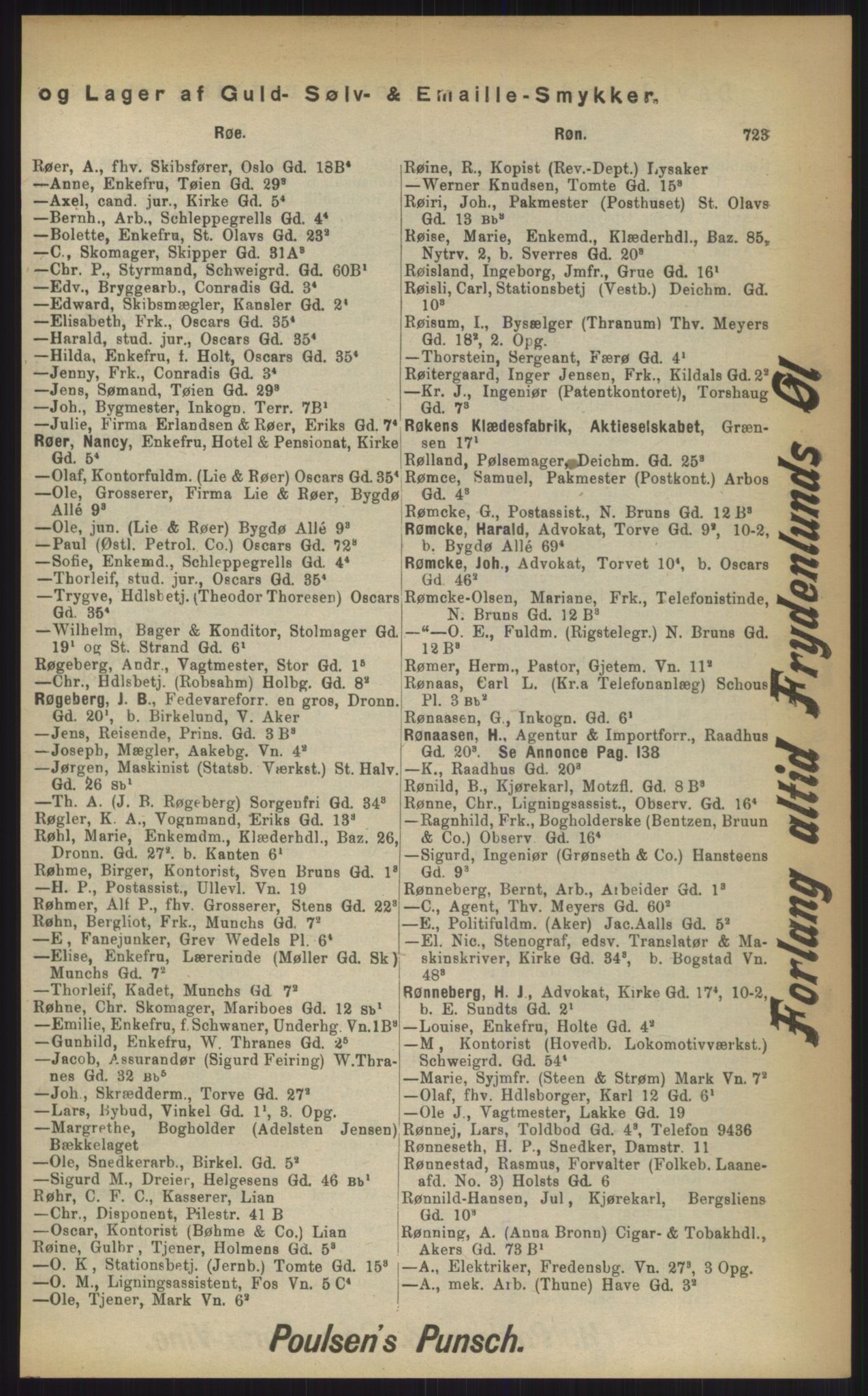 Kristiania/Oslo adressebok, PUBL/-, 1903, s. 723