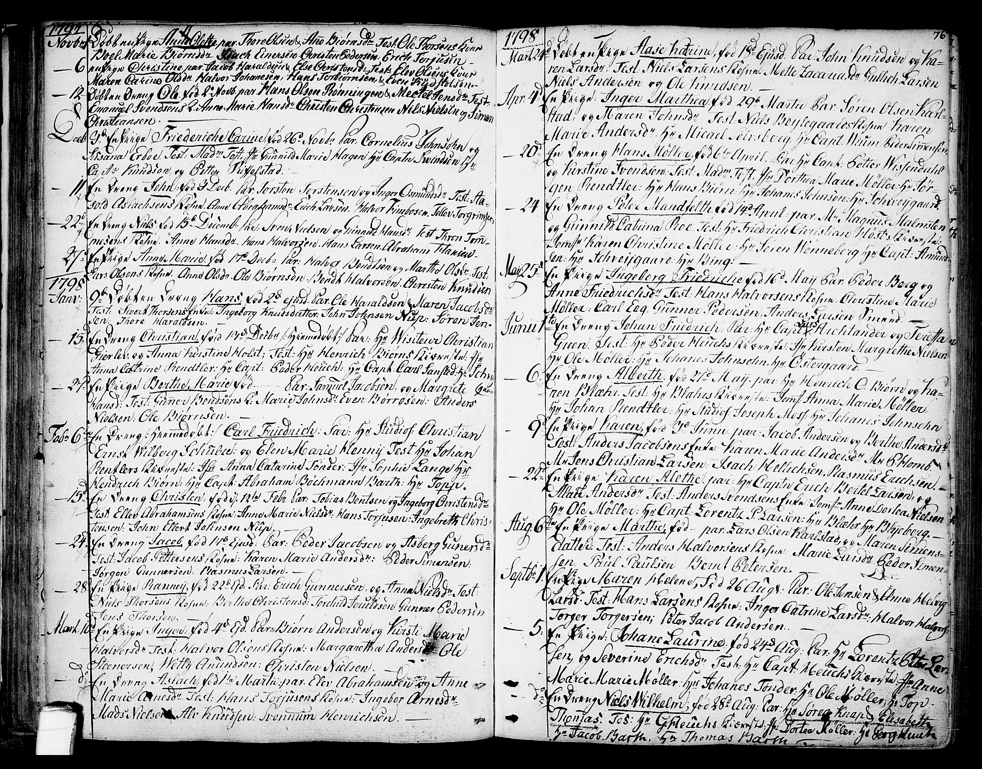 Kragerø kirkebøker, AV/SAKO-A-278/F/Fa/L0002: Ministerialbok nr. 2, 1767-1802, s. 76