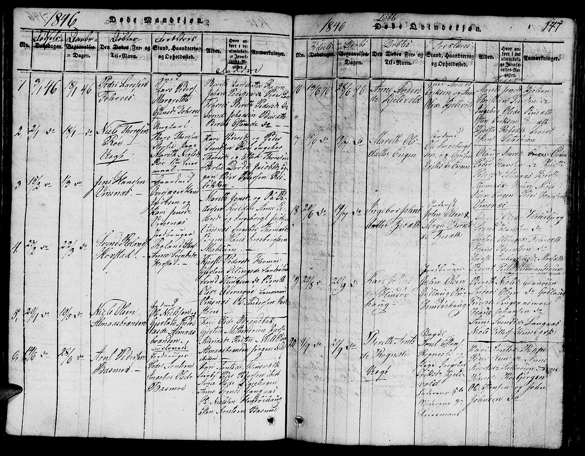 Ministerialprotokoller, klokkerbøker og fødselsregistre - Sør-Trøndelag, AV/SAT-A-1456/688/L1026: Klokkerbok nr. 688C01, 1817-1860, s. 147