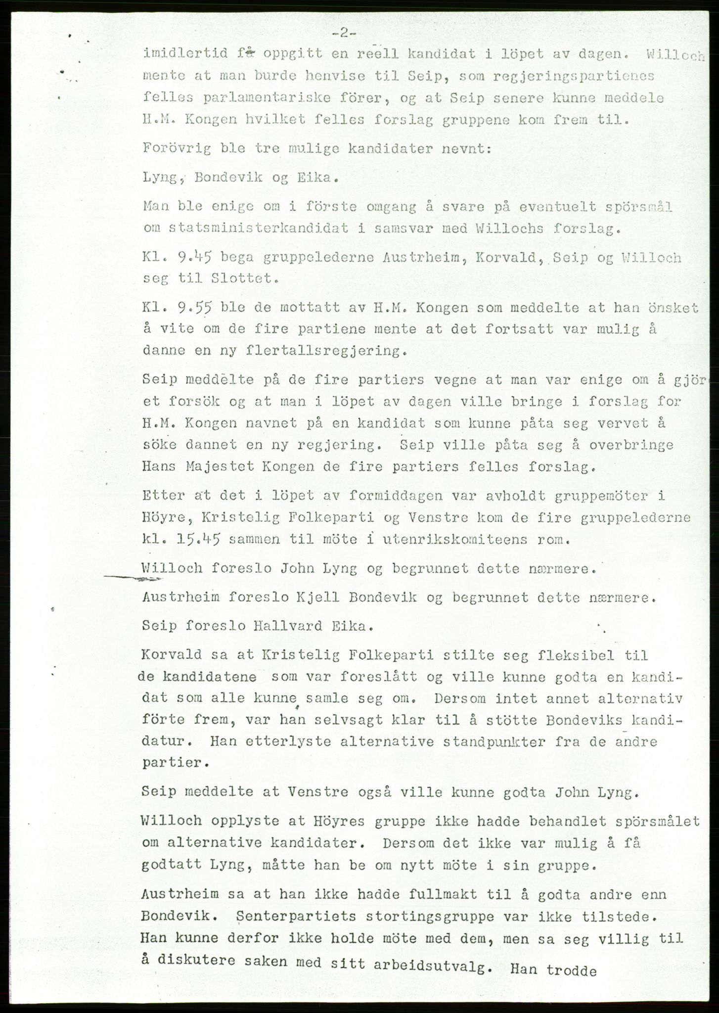 Forhandlingsmøtene mars 1971 mellom Høyre, Kristelig Folkeparti, Senterpartiet og Venstre om dannelse av regjering, AV/RA-PA-0416/A/L0002: --, 1971, s. 237