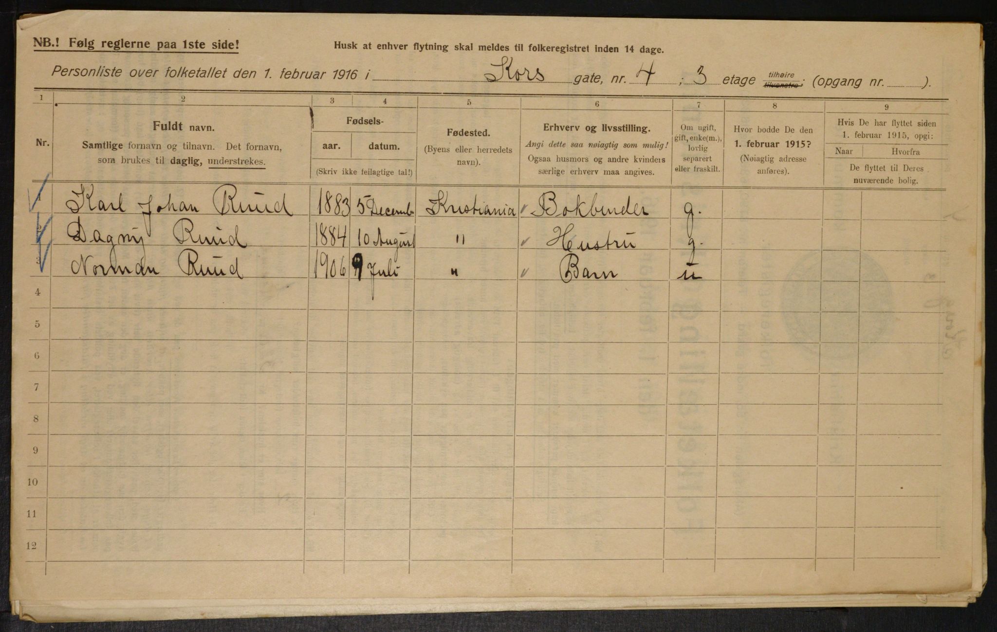 OBA, Kommunal folketelling 1.2.1916 for Kristiania, 1916, s. 54578