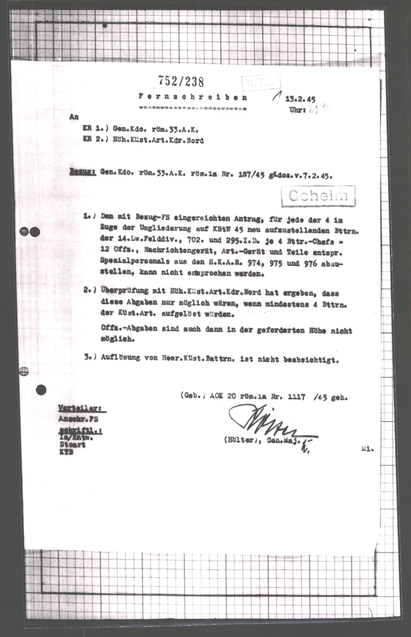 Forsvarets Overkommando. 2 kontor. Arkiv 11.4. Spredte tyske arkivsaker, AV/RA-RAFA-7031/D/Dar/Dara/L0007: Krigsdagbøker for 20. Gebirgs-Armee-Oberkommando (AOK 20), 1945, s. 349