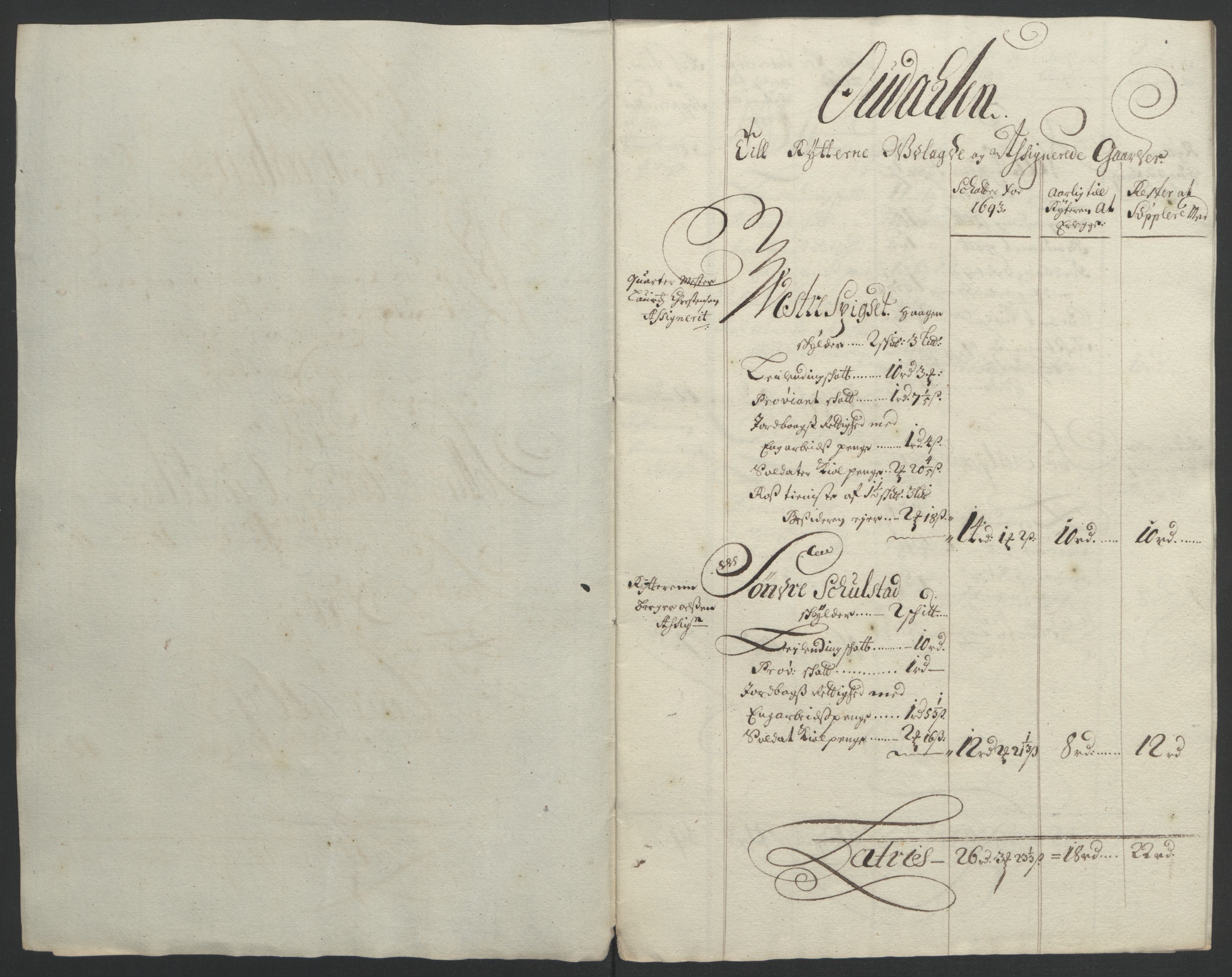 Rentekammeret inntil 1814, Reviderte regnskaper, Fogderegnskap, AV/RA-EA-4092/R13/L0831: Fogderegnskap Solør, Odal og Østerdal, 1693, s. 254