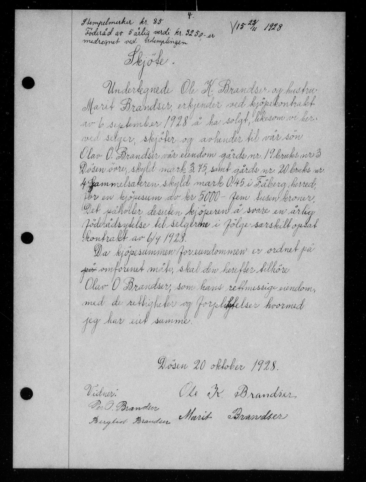Sør-Gudbrandsdal tingrett, AV/SAH-TING-004/H/Hb/Hbb/L0019: Pantebok nr. II 19, 1928-1929, s. 4