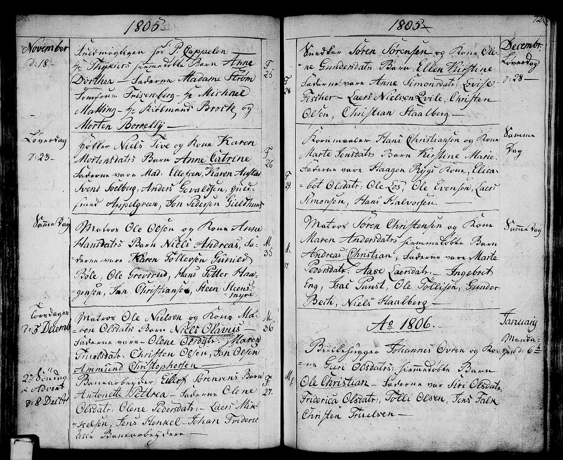 Strømsø kirkebøker, AV/SAKO-A-246/F/Fa/L0010: Ministerialbok nr. I 10, 1792-1822, s. 72
