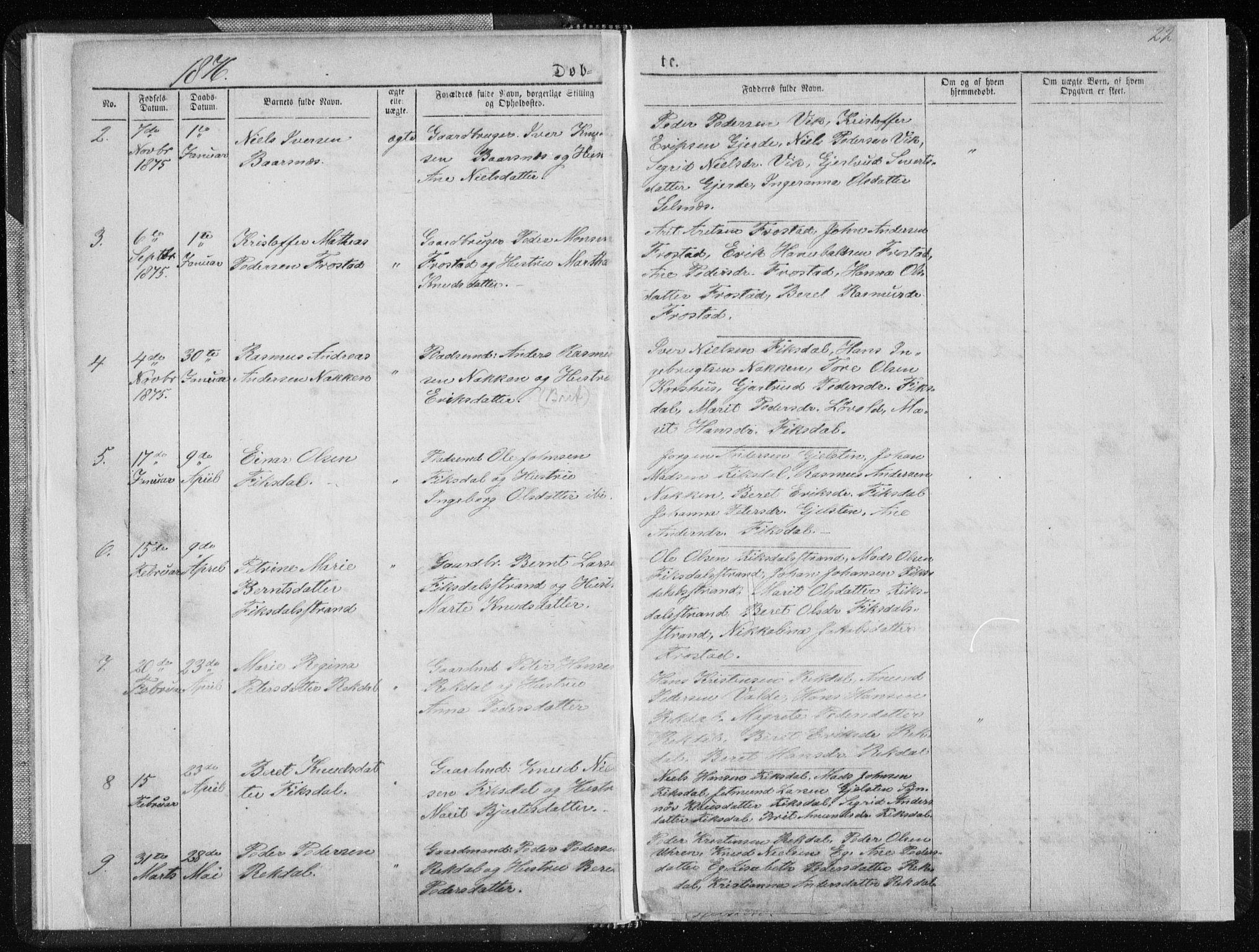 Ministerialprotokoller, klokkerbøker og fødselsregistre - Møre og Romsdal, AV/SAT-A-1454/540/L0541: Klokkerbok nr. 540C01, 1867-1920, s. 22