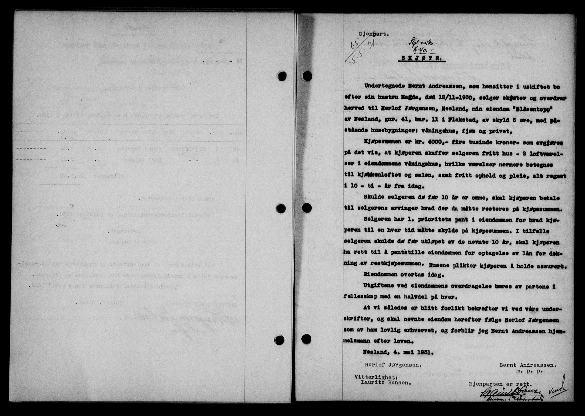 Lofoten sorenskriveri, SAT/A-0017/1/2/2C/L0023b: Pantebok nr. 23b, 1931-1931, Tingl.dato: 15.05.1931