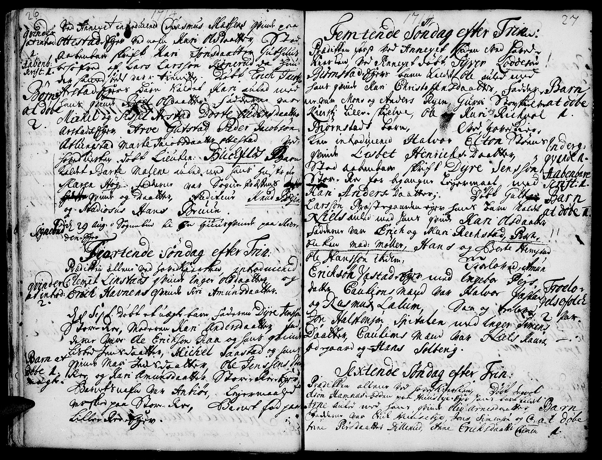 Stange prestekontor, AV/SAH-PREST-002/K/L0001: Ministerialbok nr. 1, 1714-1722, s. 26-27