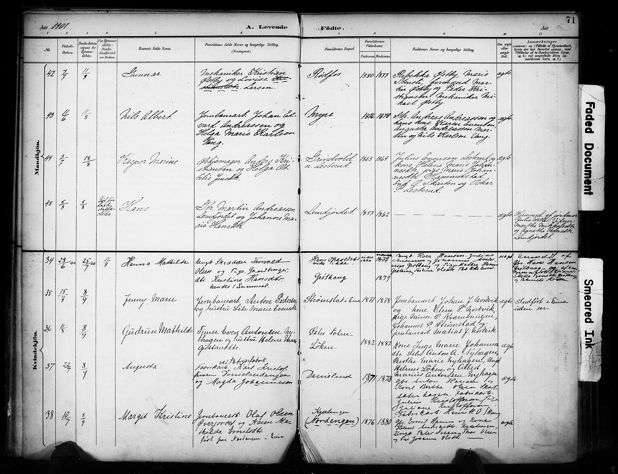 Vestre Toten prestekontor, AV/SAH-PREST-108/H/Ha/Haa/L0011: Ministerialbok nr. 11, 1895-1906, s. 71