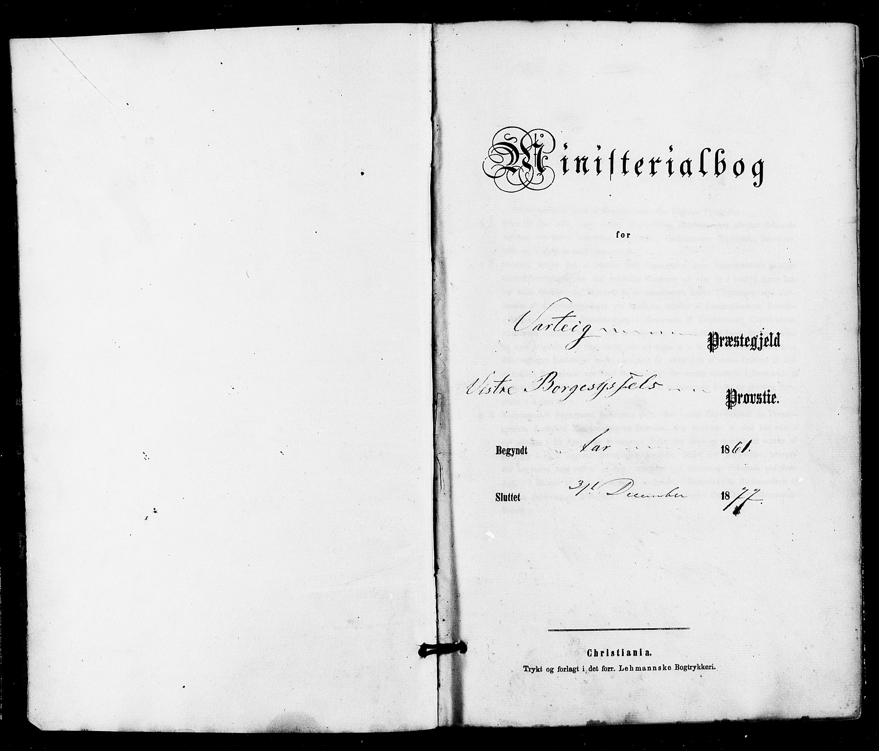 Varteig prestekontor Kirkebøker, AV/SAO-A-10447a/F/Fa/L0001: Ministerialbok nr. 1, 1861-1877