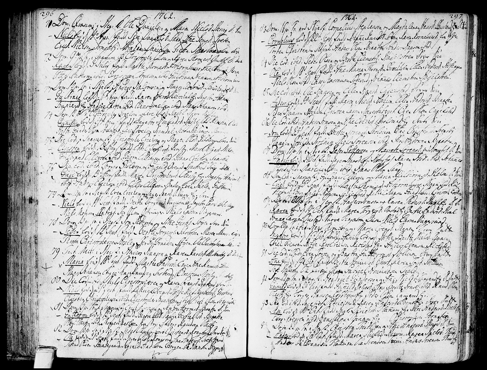 Modum kirkebøker, AV/SAKO-A-234/F/Fa/L0002: Ministerialbok nr. 2, 1741-1782, s. 296-297