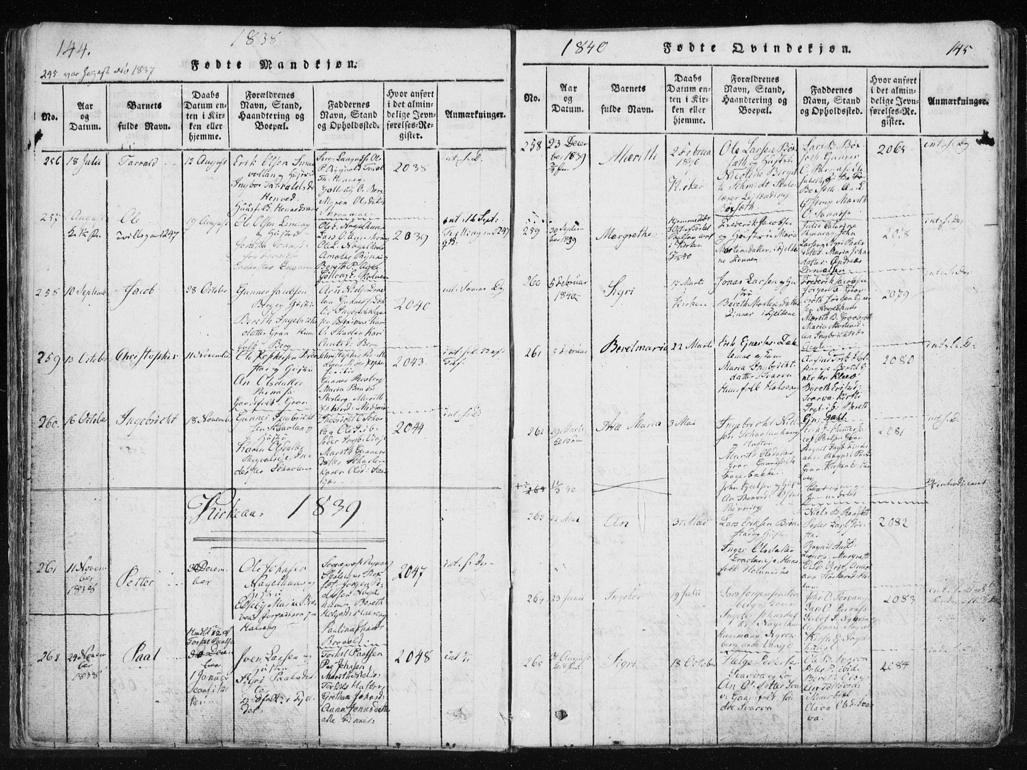 Ministerialprotokoller, klokkerbøker og fødselsregistre - Nord-Trøndelag, SAT/A-1458/749/L0469: Ministerialbok nr. 749A03, 1817-1857, s. 144-145
