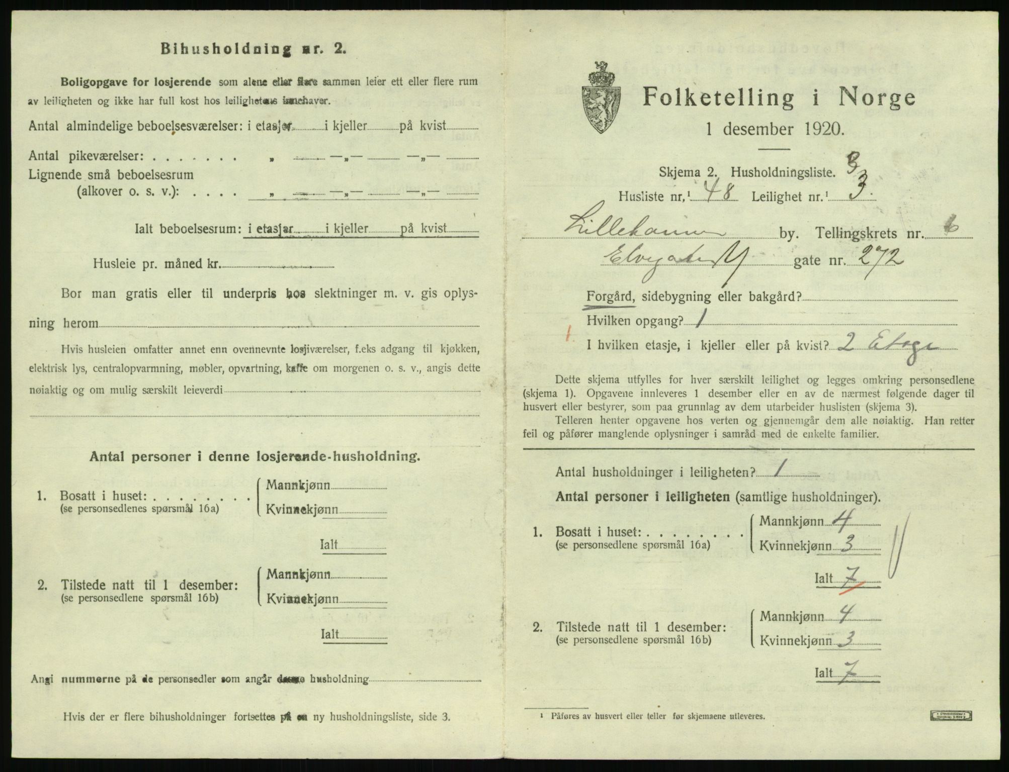 SAH, Folketelling 1920 for 0501 Lillehammer kjøpstad, 1920, s. 2532
