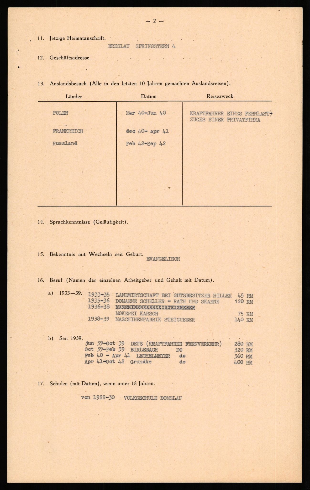 Forsvaret, Forsvarets overkommando II, AV/RA-RAFA-3915/D/Db/L0026: CI Questionaires. Tyske okkupasjonsstyrker i Norge. Tyskere., 1945-1946, s. 153