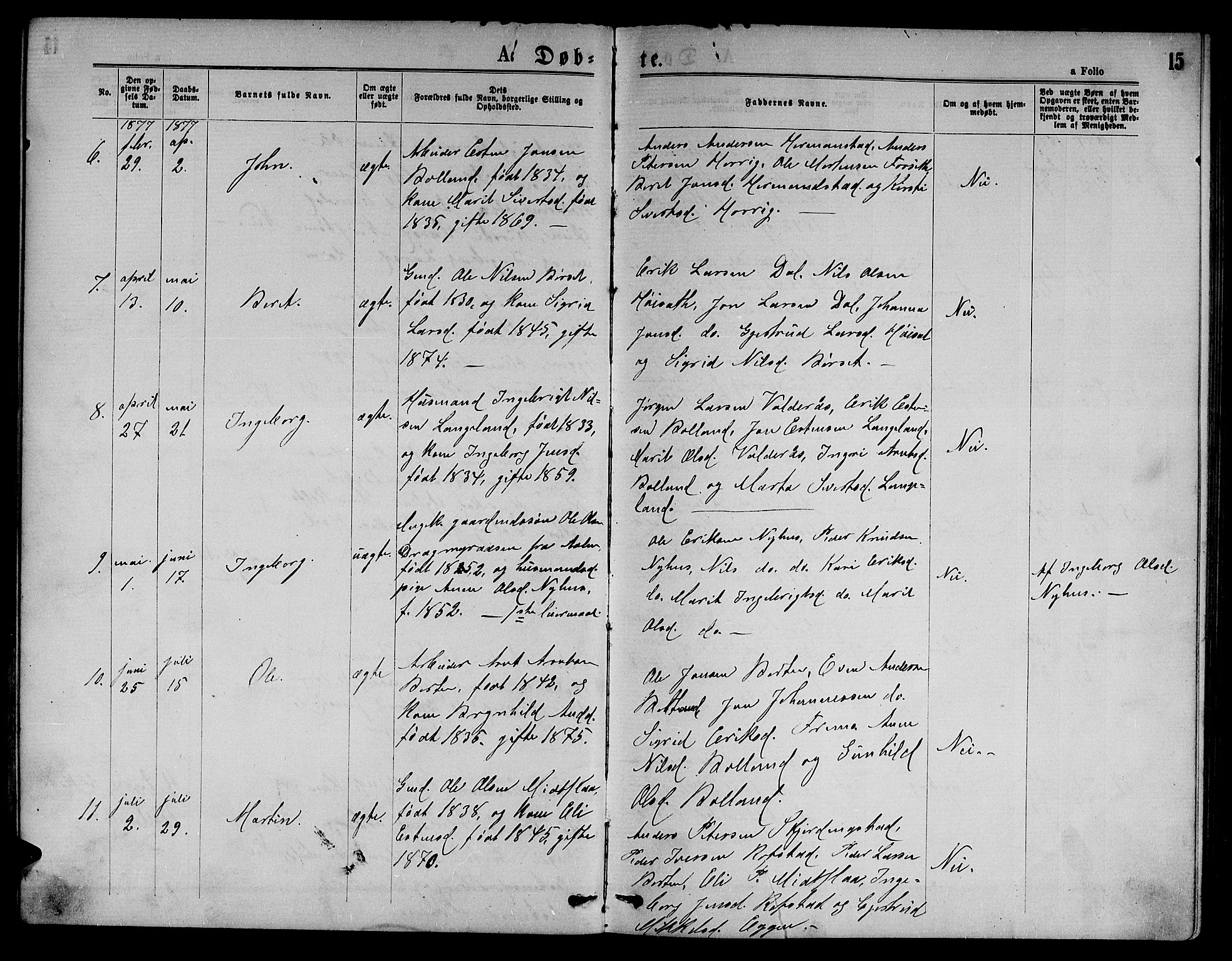 Ministerialprotokoller, klokkerbøker og fødselsregistre - Sør-Trøndelag, AV/SAT-A-1456/693/L1122: Klokkerbok nr. 693C03, 1870-1886, s. 15