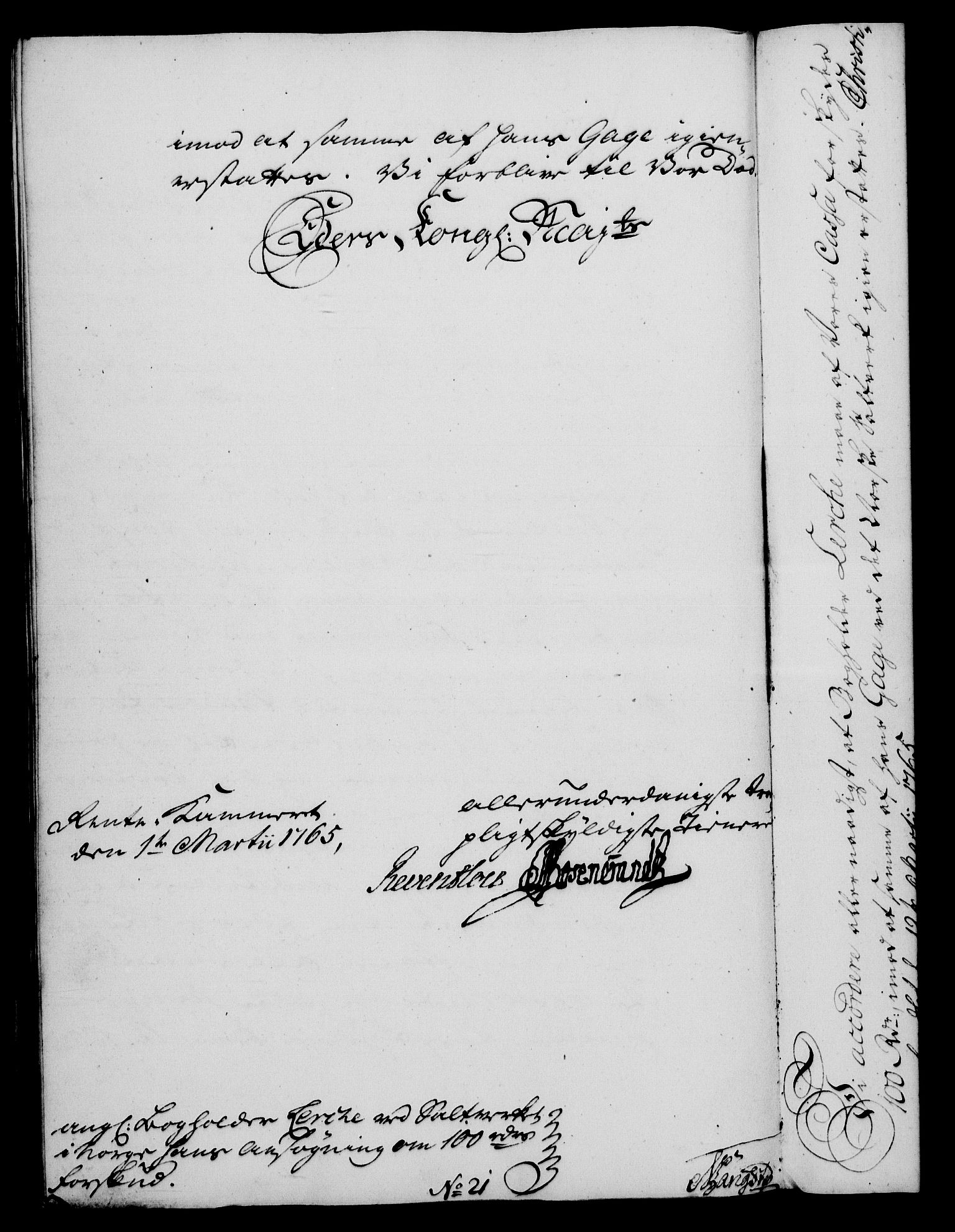 Rentekammeret, Kammerkanselliet, RA/EA-3111/G/Gf/Gfa/L0047: Norsk relasjons- og resolusjonsprotokoll (merket RK 52.47), 1765, s. 121