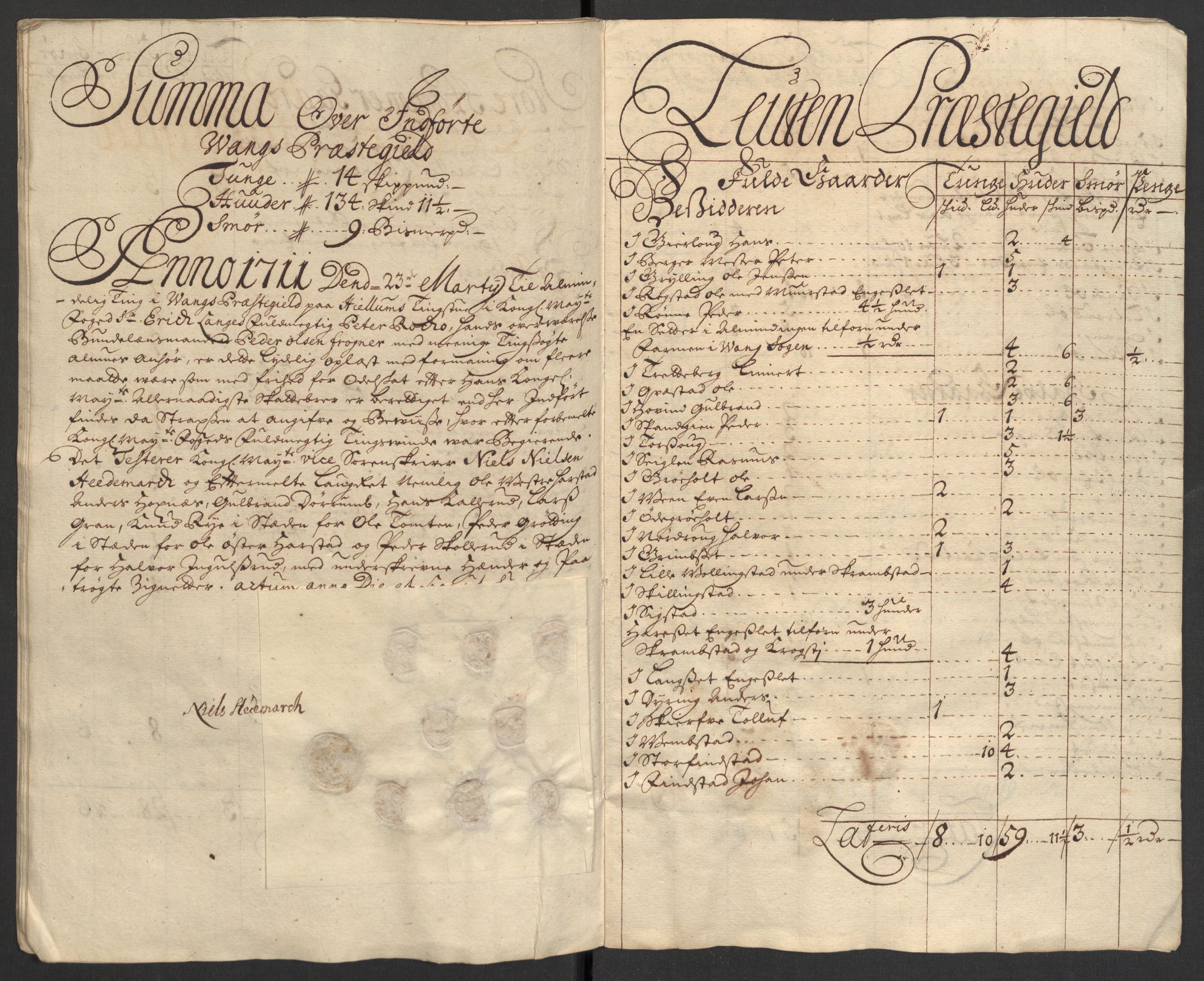 Rentekammeret inntil 1814, Reviderte regnskaper, Fogderegnskap, AV/RA-EA-4092/R16/L1048: Fogderegnskap Hedmark, 1711, s. 58