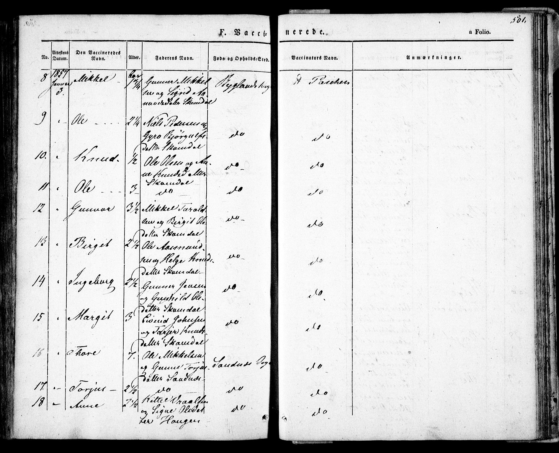 Bygland sokneprestkontor, AV/SAK-1111-0006/F/Fa/Fab/L0004: Ministerialbok nr. A 4, 1842-1858, s. 501