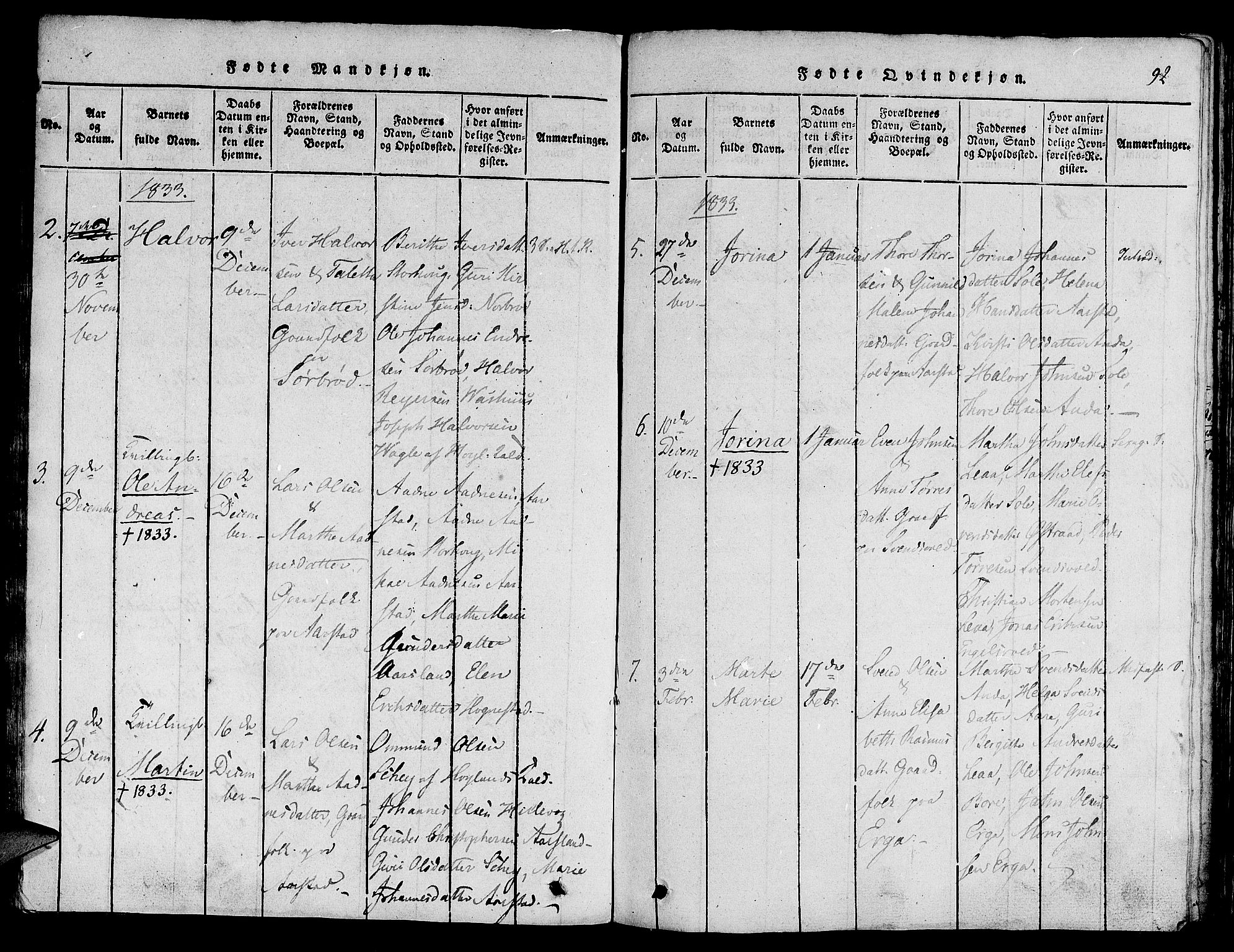 Klepp sokneprestkontor, AV/SAST-A-101803/001/3/30BA/L0002: Ministerialbok nr. A 2, 1816-1833, s. 92