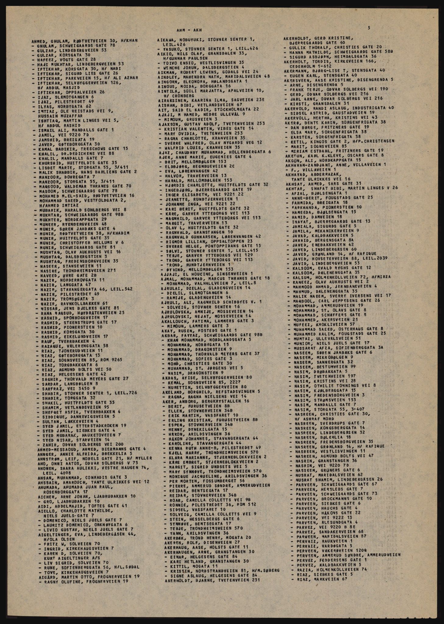 Kristiania/Oslo adressebok, PUBL/-, 1982-1983, s. 5