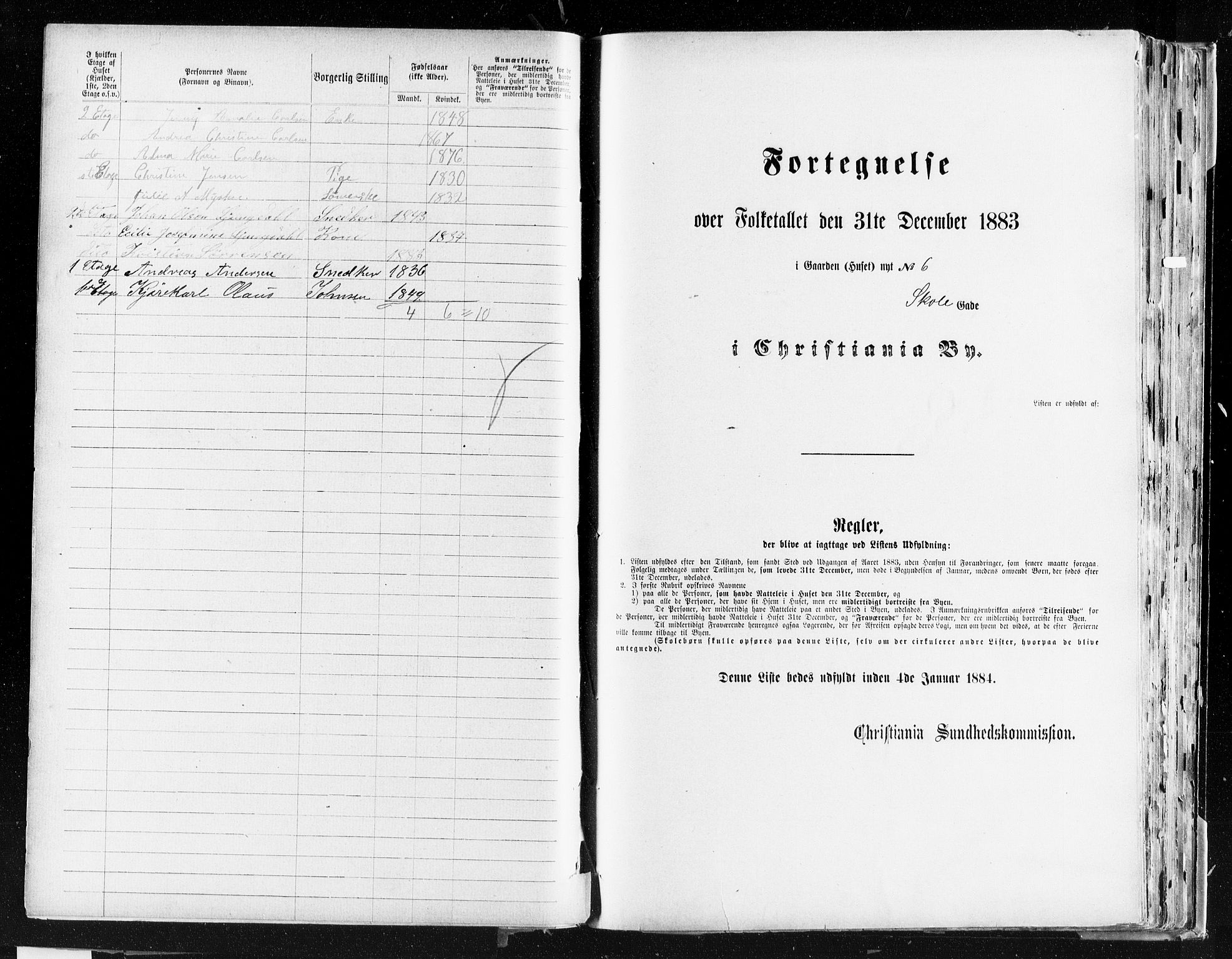 OBA, Kommunal folketelling 31.12.1883 for Kristiania kjøpstad, 1883, s. 3946