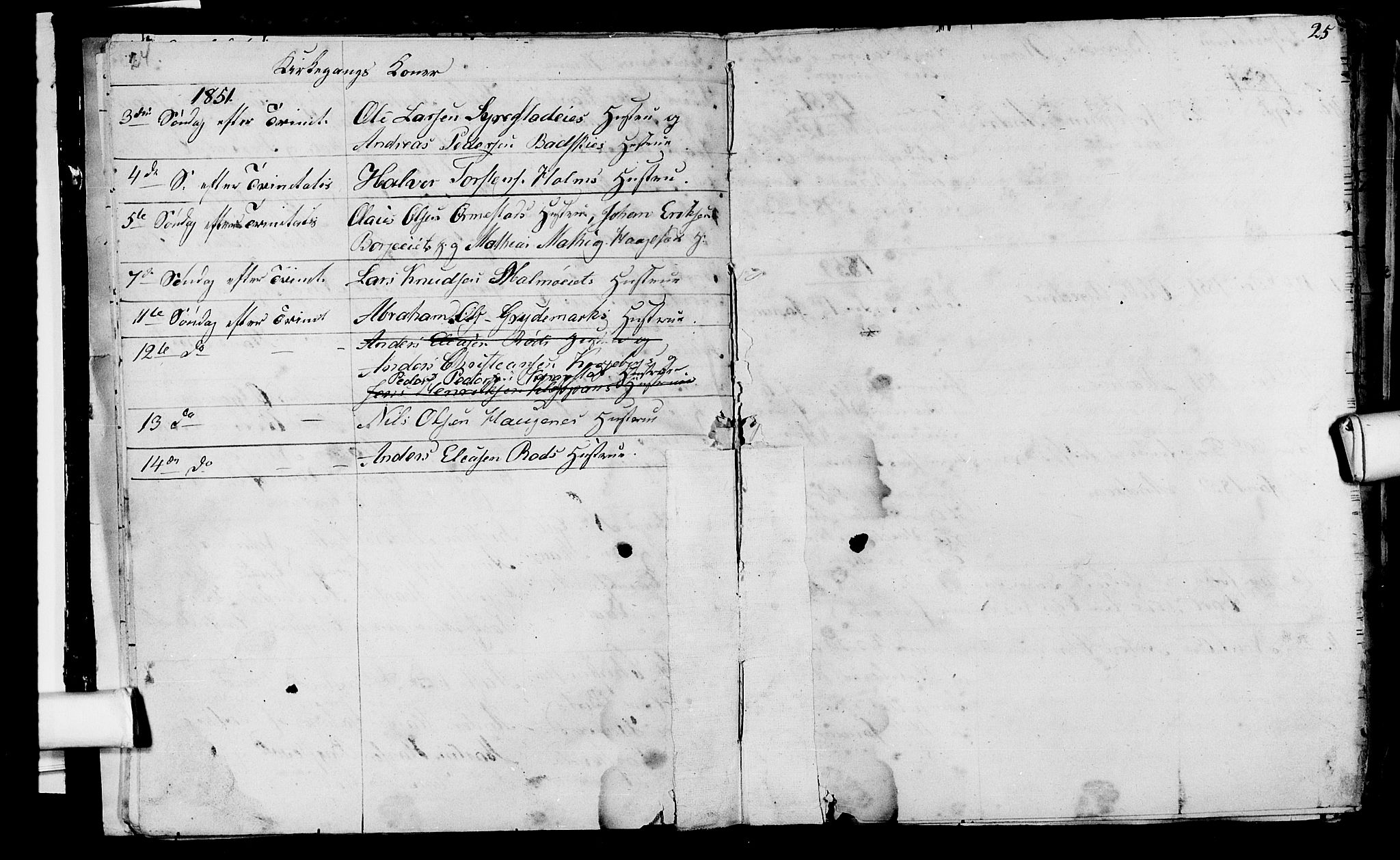 Våle kirkebøker, AV/SAKO-A-334/G/Ga/L0002: Klokkerbok nr. I 2, 1851-1863, s. 24-25