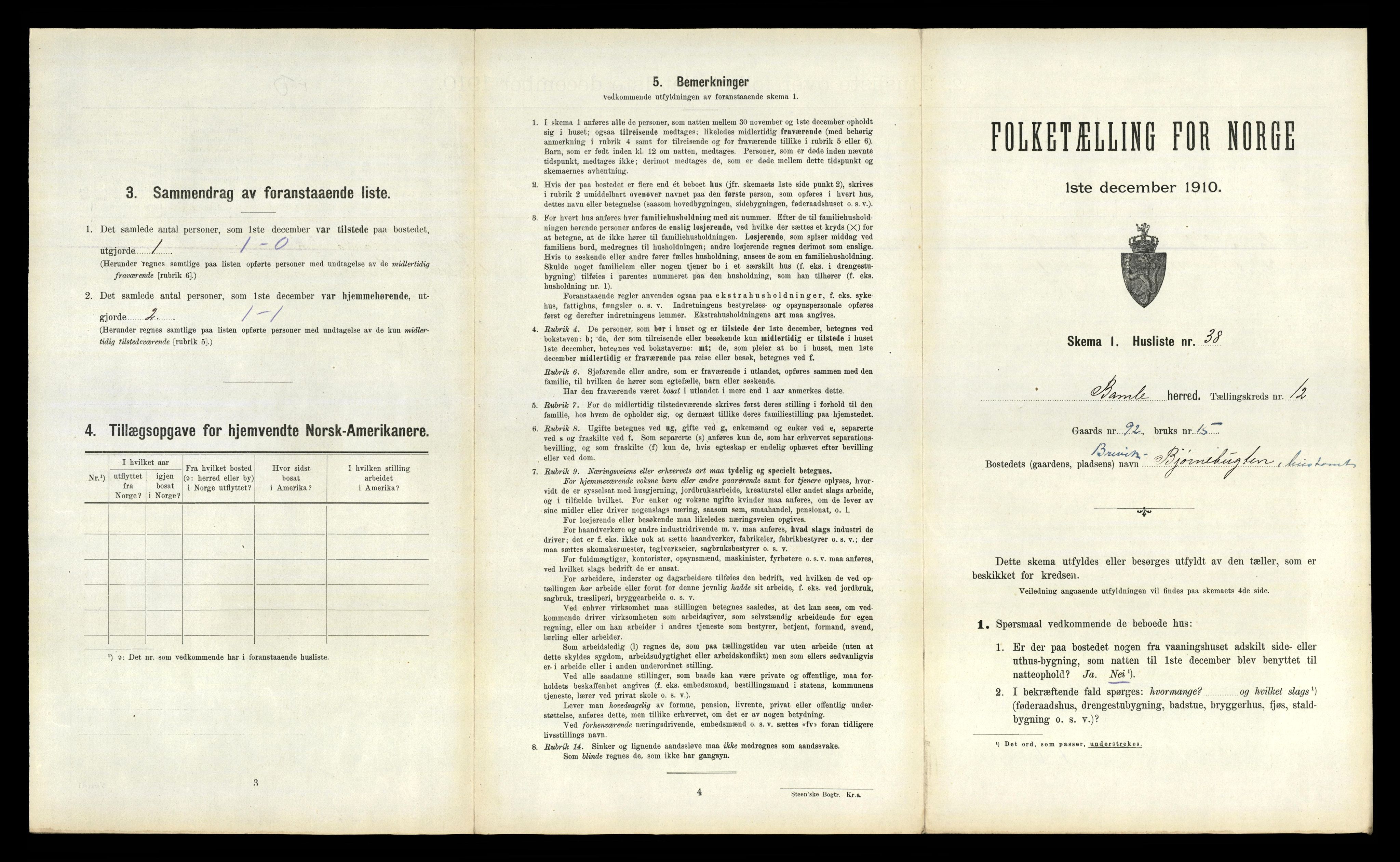 RA, Folketelling 1910 for 0814 Bamble herred, 1910, s. 1558