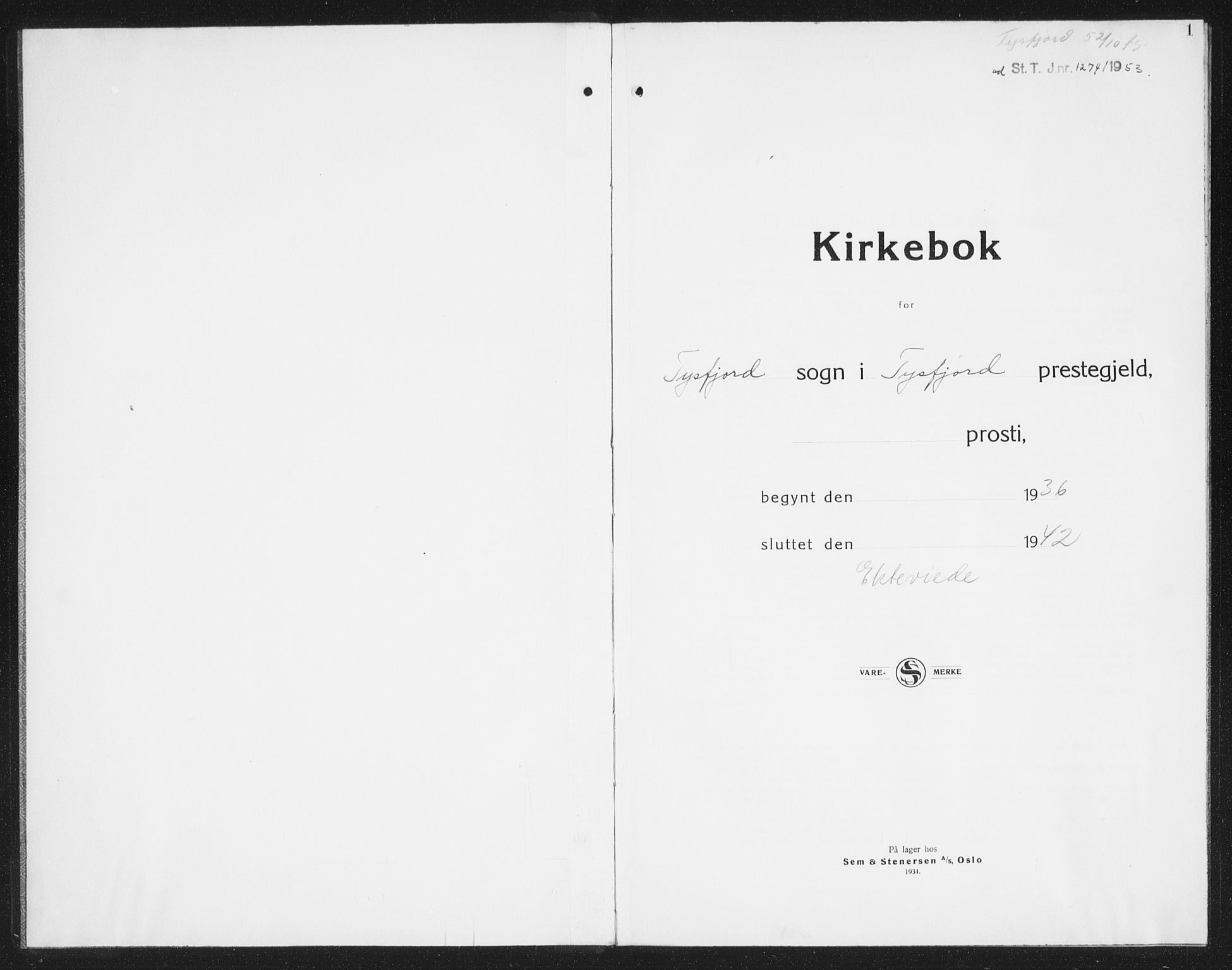 Ministerialprotokoller, klokkerbøker og fødselsregistre - Nordland, SAT/A-1459/861/L0880: Klokkerbok nr. 861C06, 1936-1942, s. 1