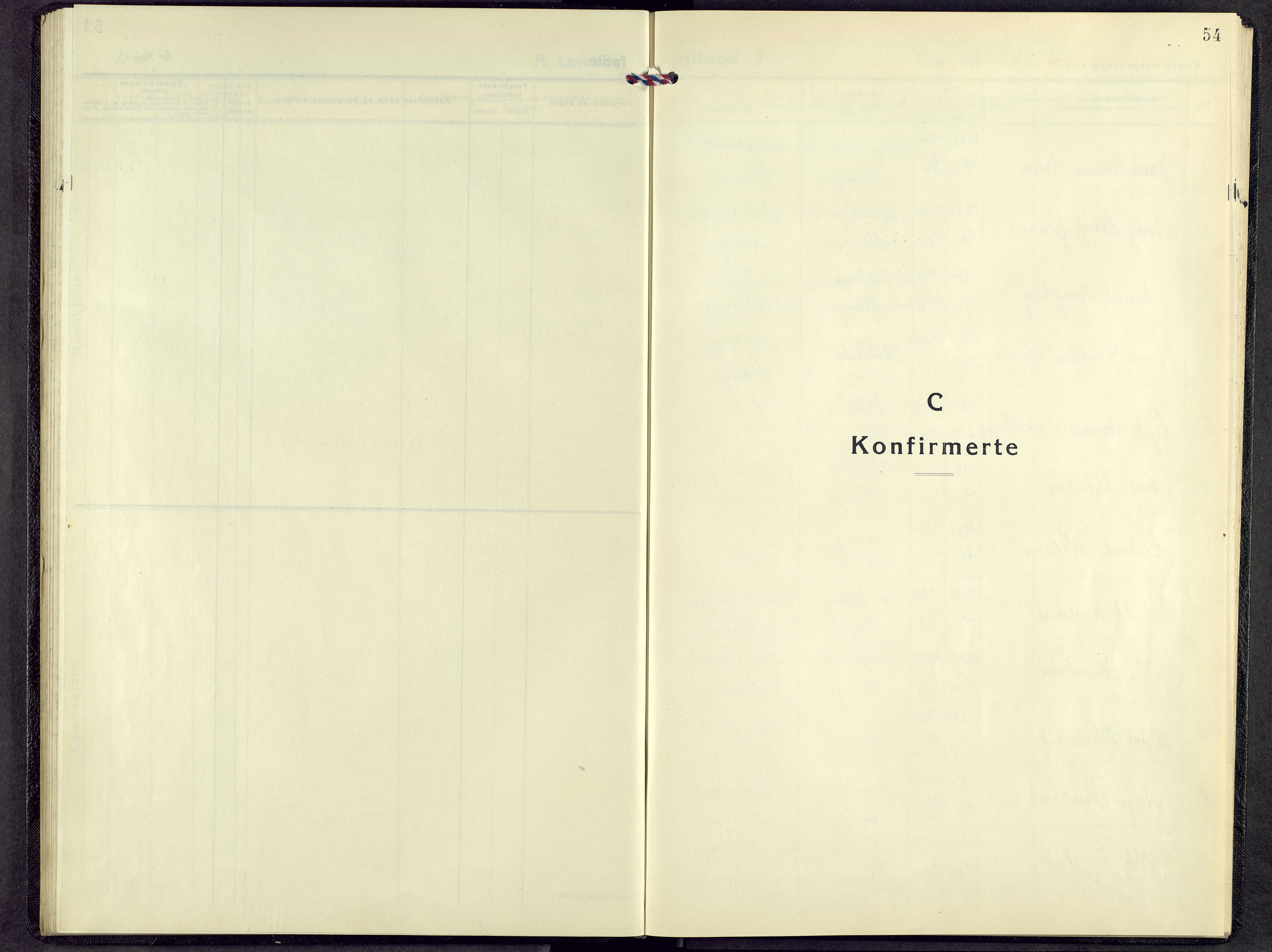 Stange prestekontor, SAH/PREST-002/L/L0022: Klokkerbok nr. 22, 1948-1954, s. 54