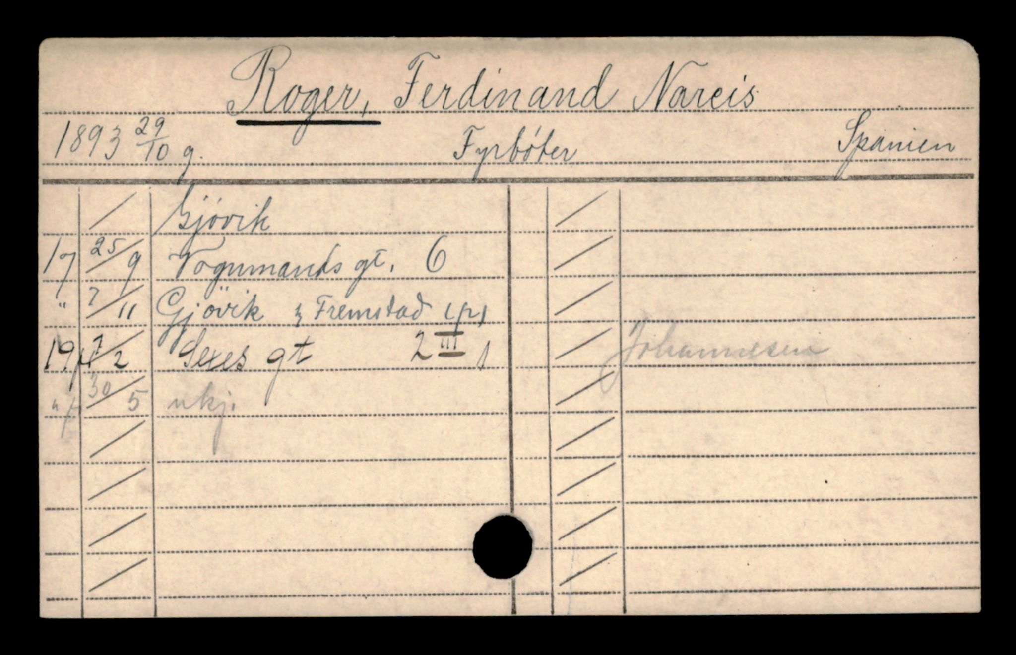 Oslo folkeregister, Registerkort, AV/SAO-A-11715/D/Da/L0080: Menn: Rogdo Wilhelm - Rustad Hans, 1906-1919