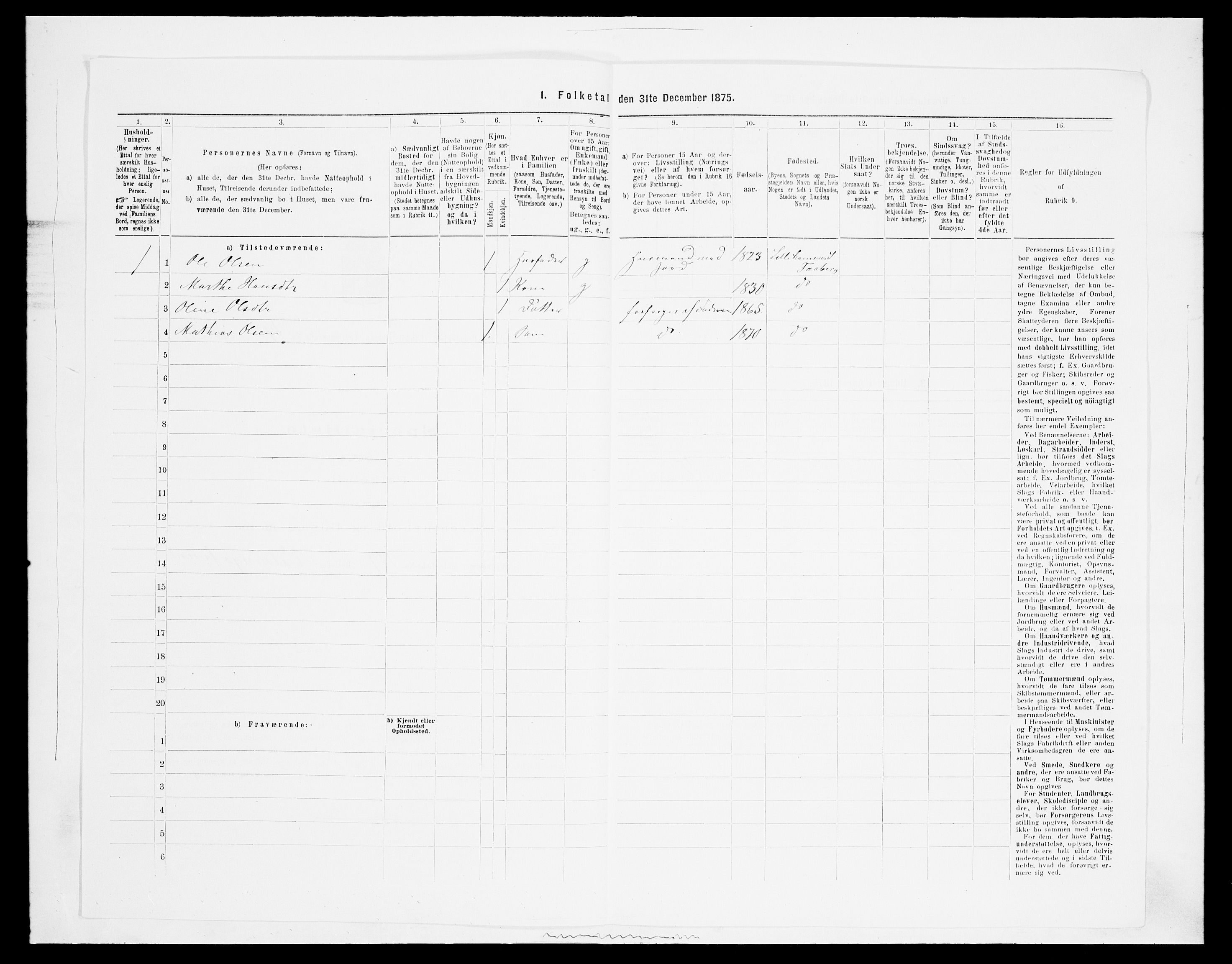 SAH, Folketelling 1875 for 0524L Fåberg prestegjeld, Fåberg sokn og Lillehammer landsokn, 1875, s. 1743