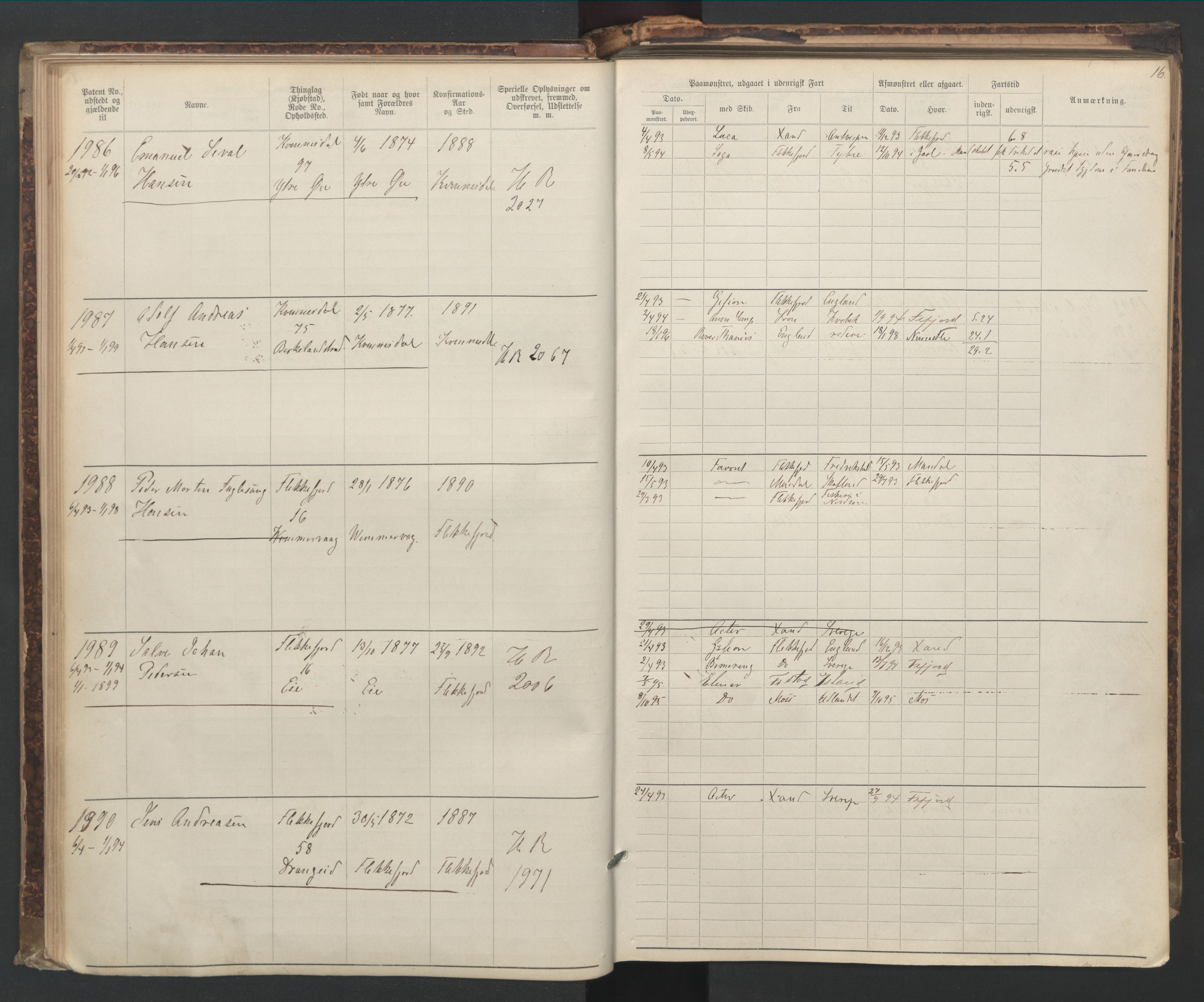 Flekkefjord mønstringskrets, AV/SAK-2031-0018/F/Fa/L0006: Annotasjonsrulle nr 1916-2964 med register, Æ-3, 1891-1948, s. 45